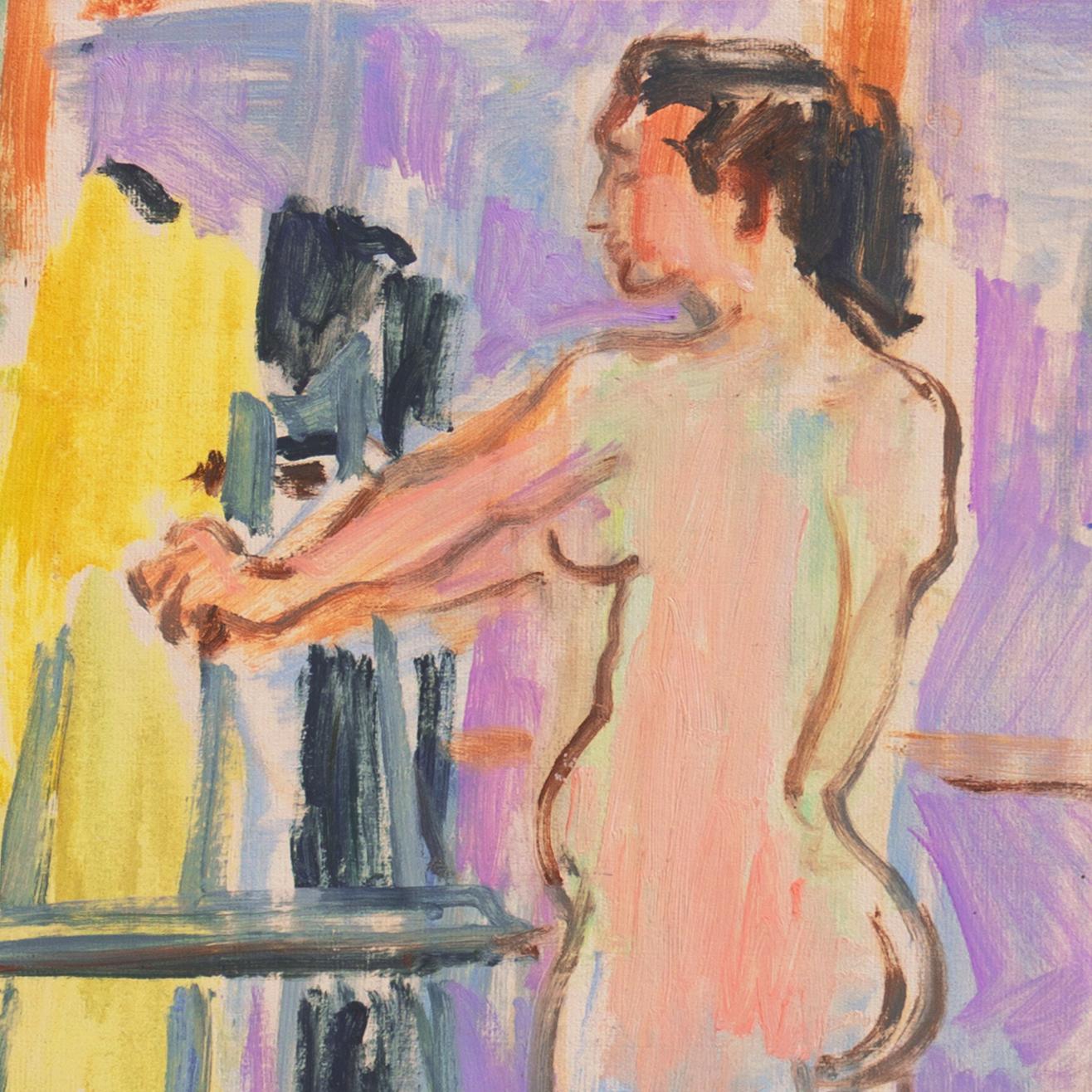 'Standing Nude', Paris, Louvre, Académie Chaumière, California, SFAA, LACMA - Painting by Victor Di Gesu