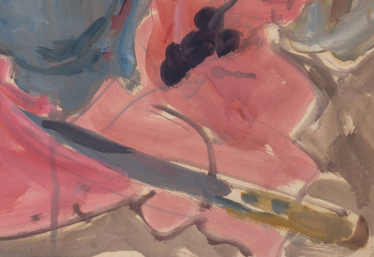 Natura morta, ocra e rosa',  Parigi, Louvre, Académie Chaumière, SFAA, LACMA - Still-Life Marrone di Victor Di Gesu