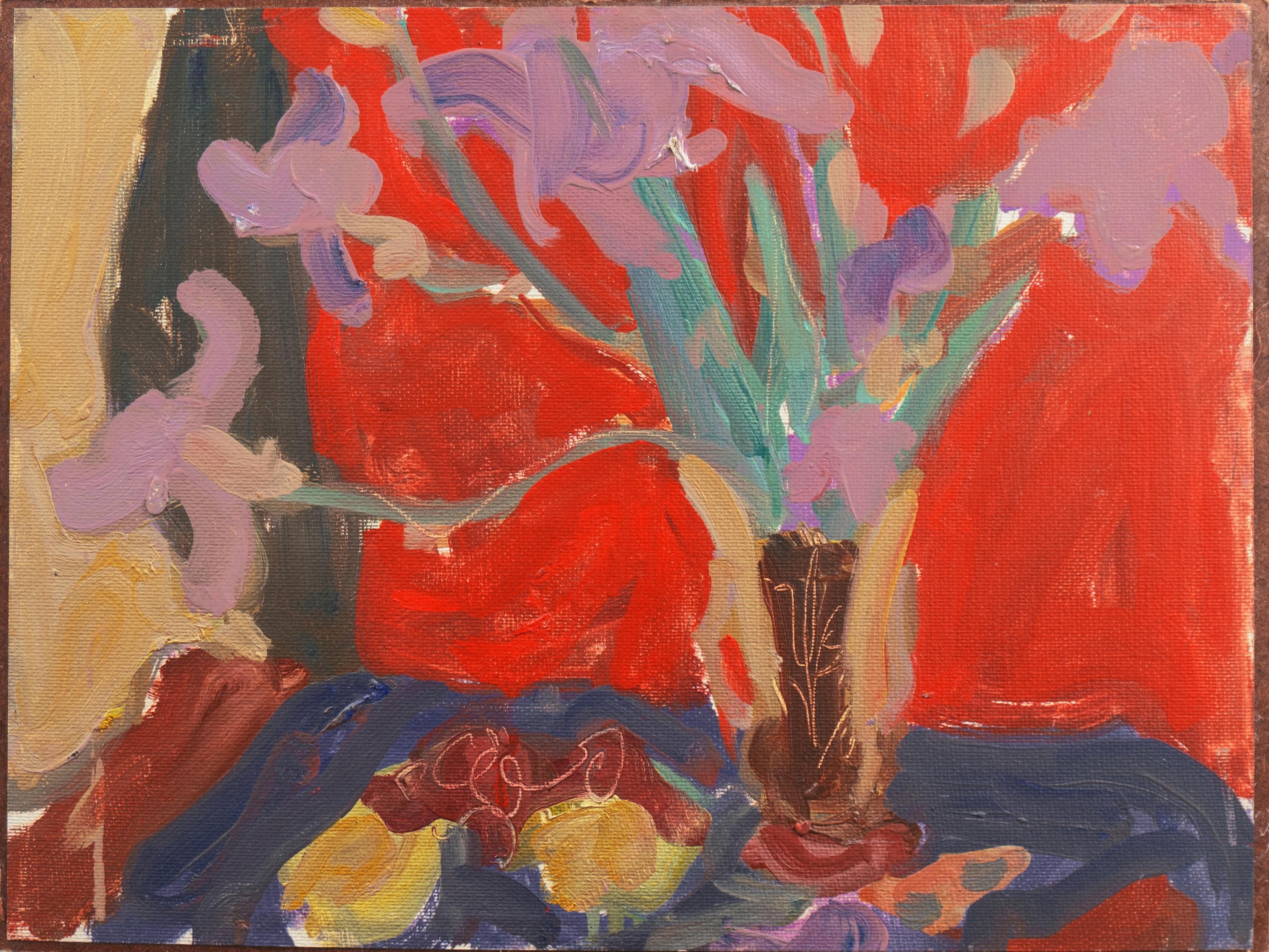 'Still Life of Irises', Carmel, Paris, Louvre, Académie Chaumière, LACMA, SFAA For Sale 1