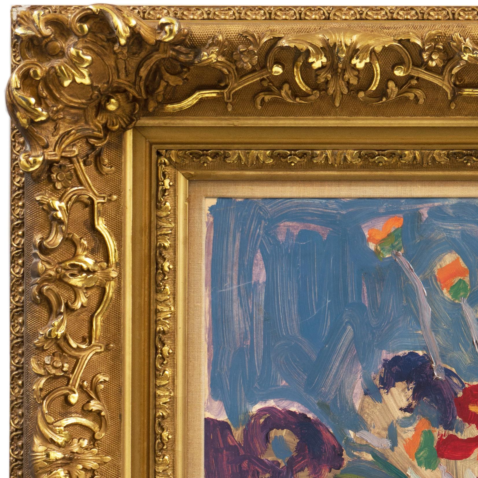 'Still Life, Irises & Poppies', Louvre, Paris, Carmel, California, LACMA, SFAA - Post-Impressionist Painting by Victor Di Gesu