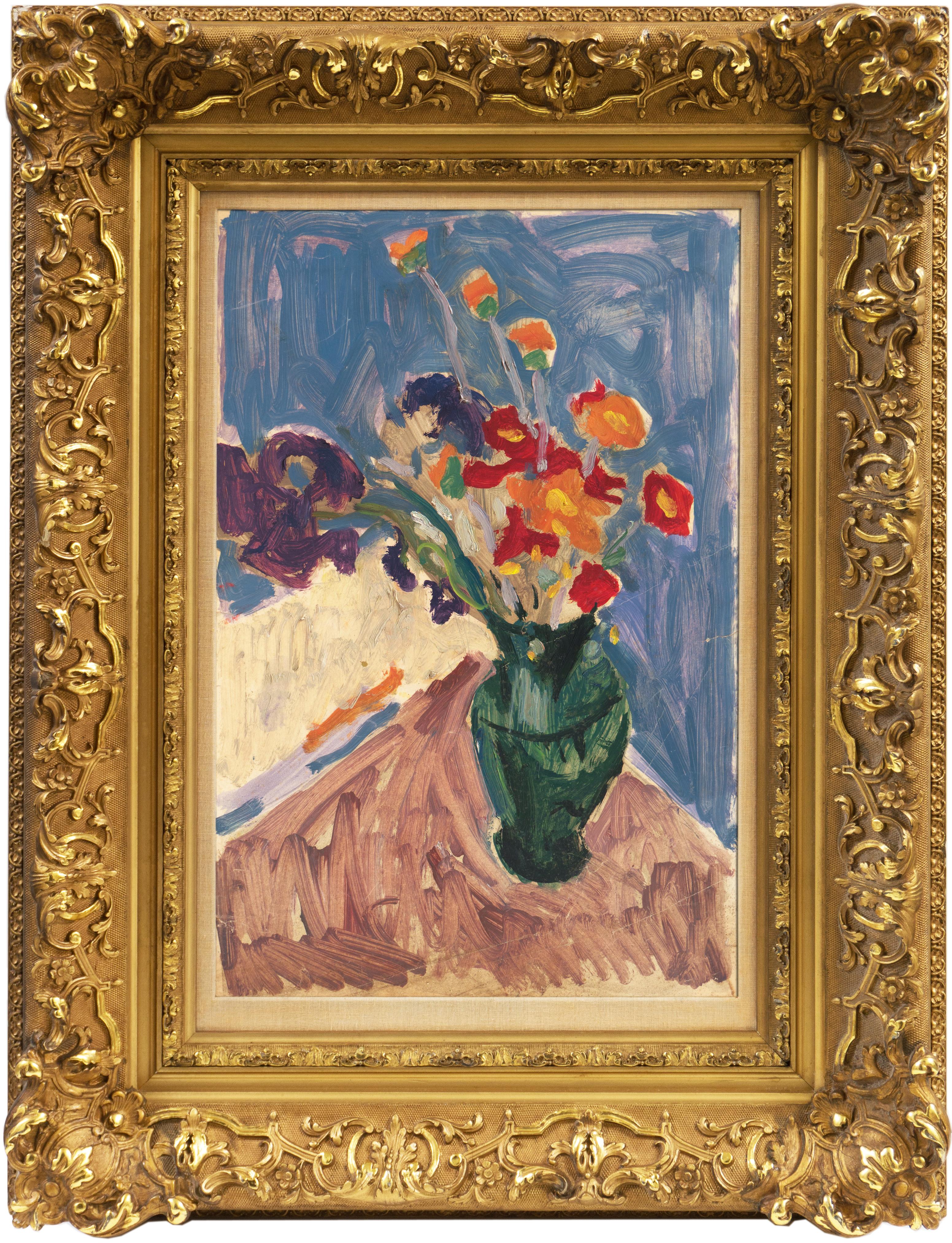 Victor Di Gesu Still-Life Painting - 'Still Life, Irises & Poppies', Louvre, Paris, Carmel, California, LACMA, SFAA