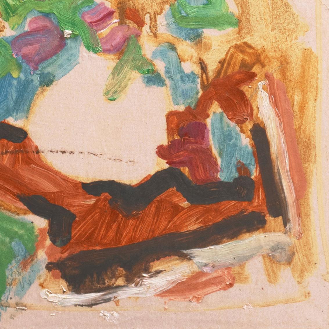 Estate stamp, verso, for Victor Di Gesu (American, 1914-1988) and painted circa 1955.

Winner of the Prix Othon Friesz, Victor di Gesu first attended the Los Angeles Art Center and the Chouinard Art School before moving to Paris where he studied