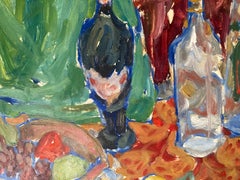Nature morte avec fruits de Victor di Gesu (peinture impressionniste du milieu du siècle encadrée)