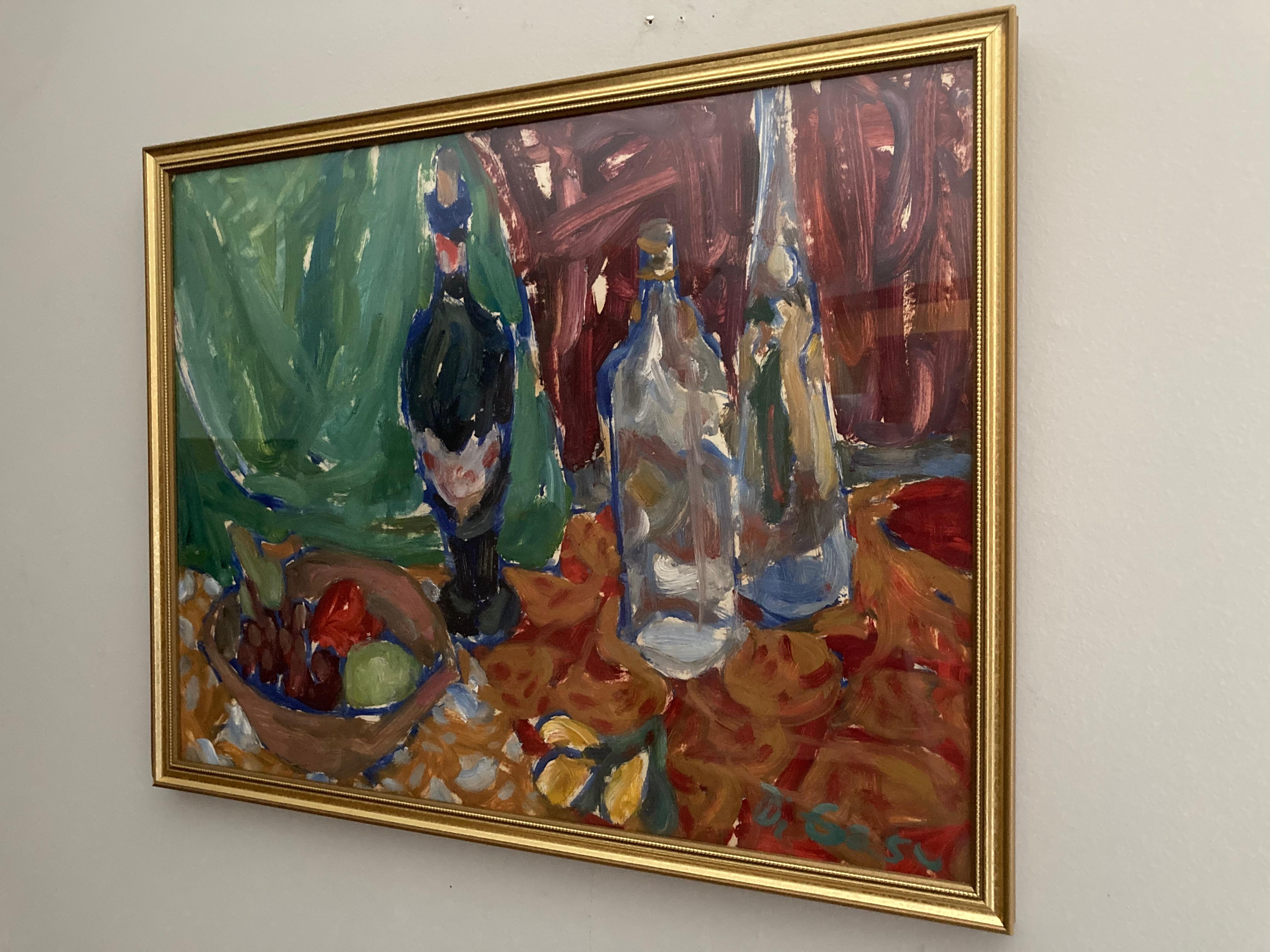 Victor di Gesu Still Life with Fruit (Framed Mid-Century Impressionist Painting) 2