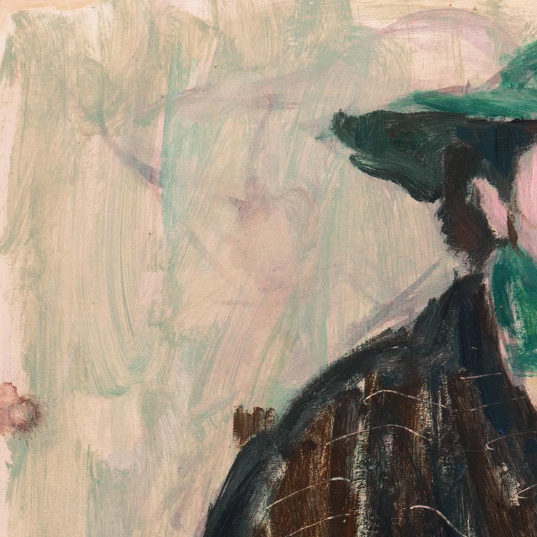 'The Green Hat' Louvre, LACMA, Académie Chaumière, California Post-Impressionist For Sale 1