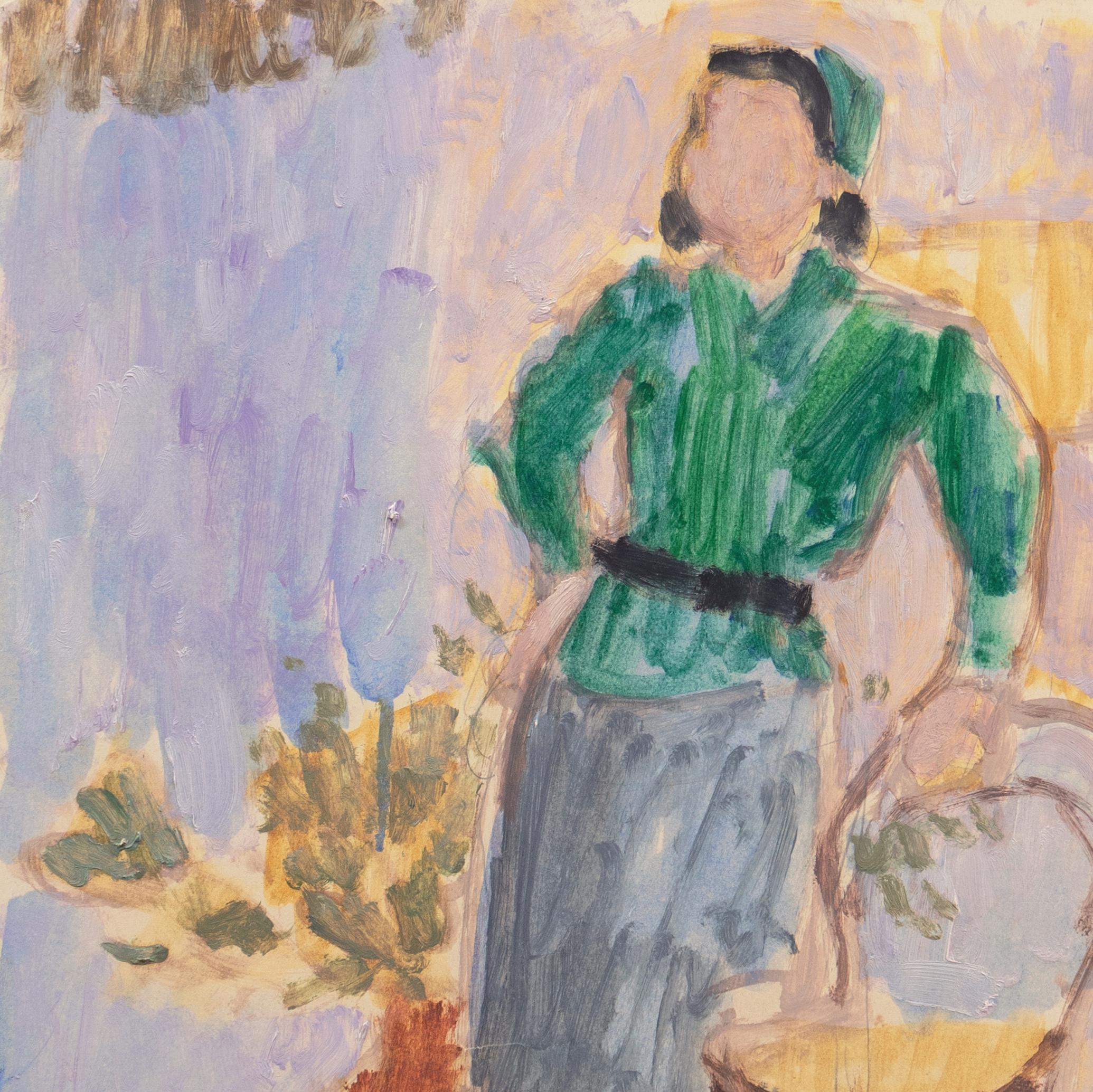 'Woman in Green' Louvre, Académie Chaumière, Paris, LACMA For Sale 1