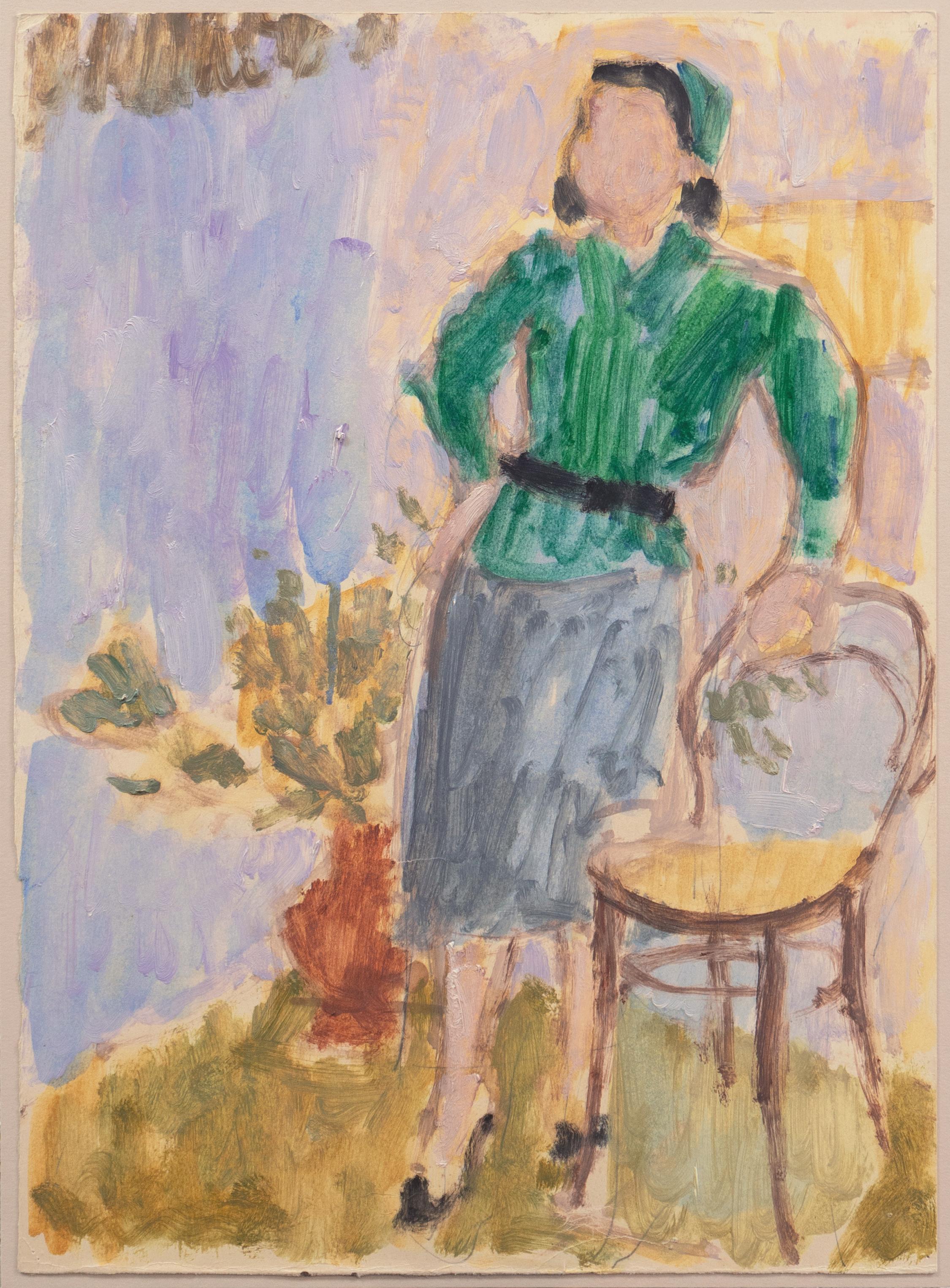 'Woman in Green' Louvre, Académie Chaumière, Paris, LACMA For Sale 2