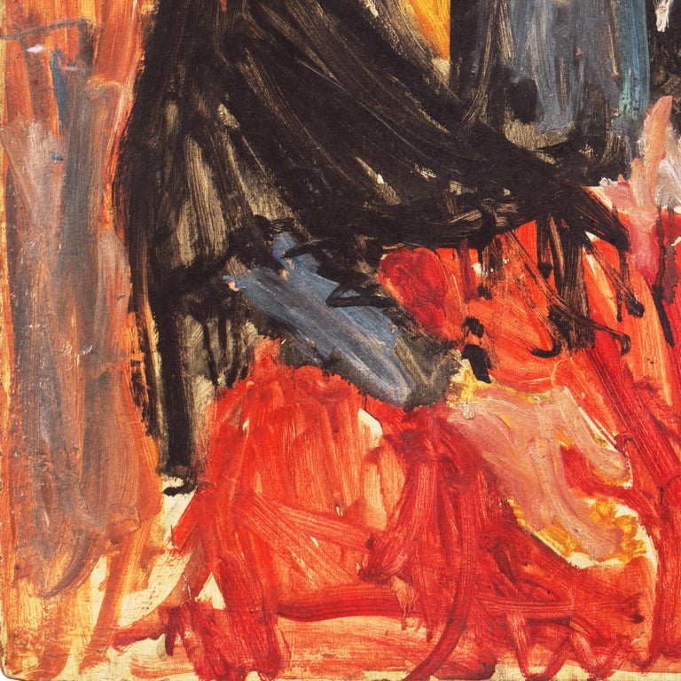 'Woman Seated', LACMA, Louvre, SFAA, California Post-Impressionist Figural oil For Sale 2