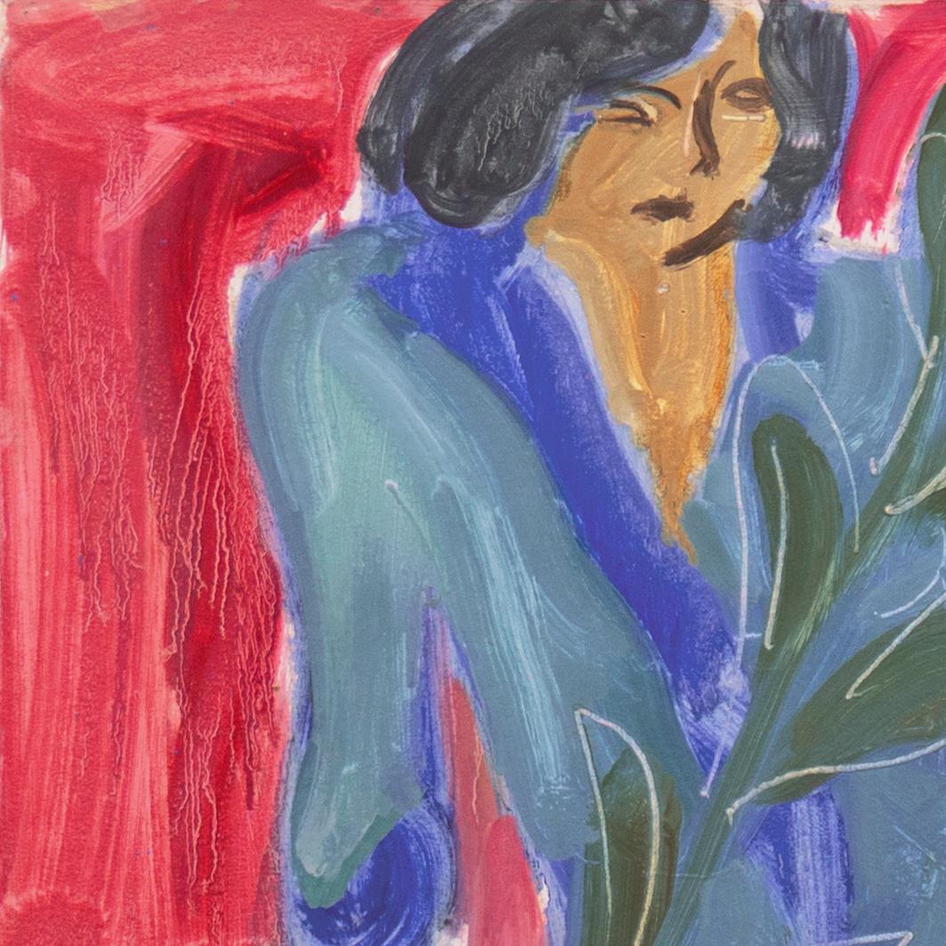 'Woman Seated', Paris, Louvre, Salon d'Automne, Académie Chaumière, LACMA, SFAA - Pink Figurative Painting by Victor Di Gesu