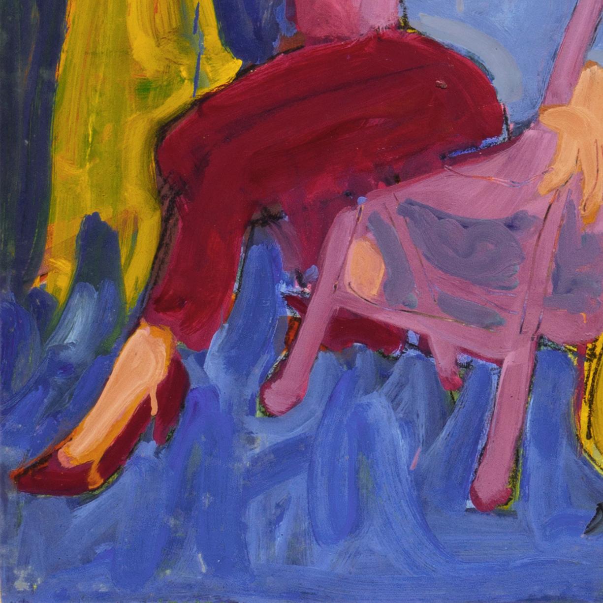 'Woman Seated', Paris, Louvre, Salon d'Automne, Académie Chaumière, LACMA, SFAA  - Post-Impressionist Painting by Victor Di Gesu