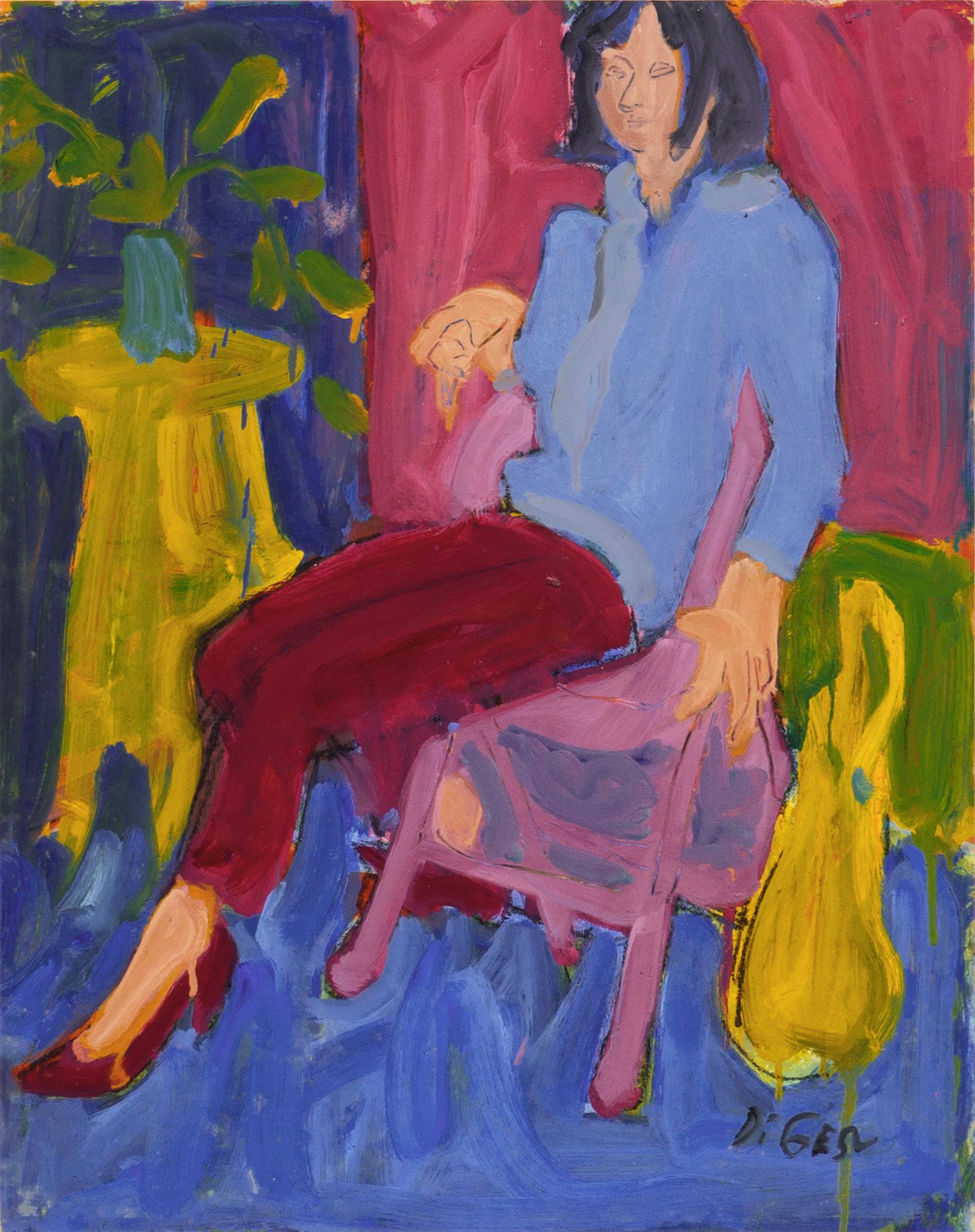 Victor Di Gesu Figurative Painting - 'Woman Seated', Paris, Louvre, Salon d'Automne, Académie Chaumière, LACMA, SFAA 