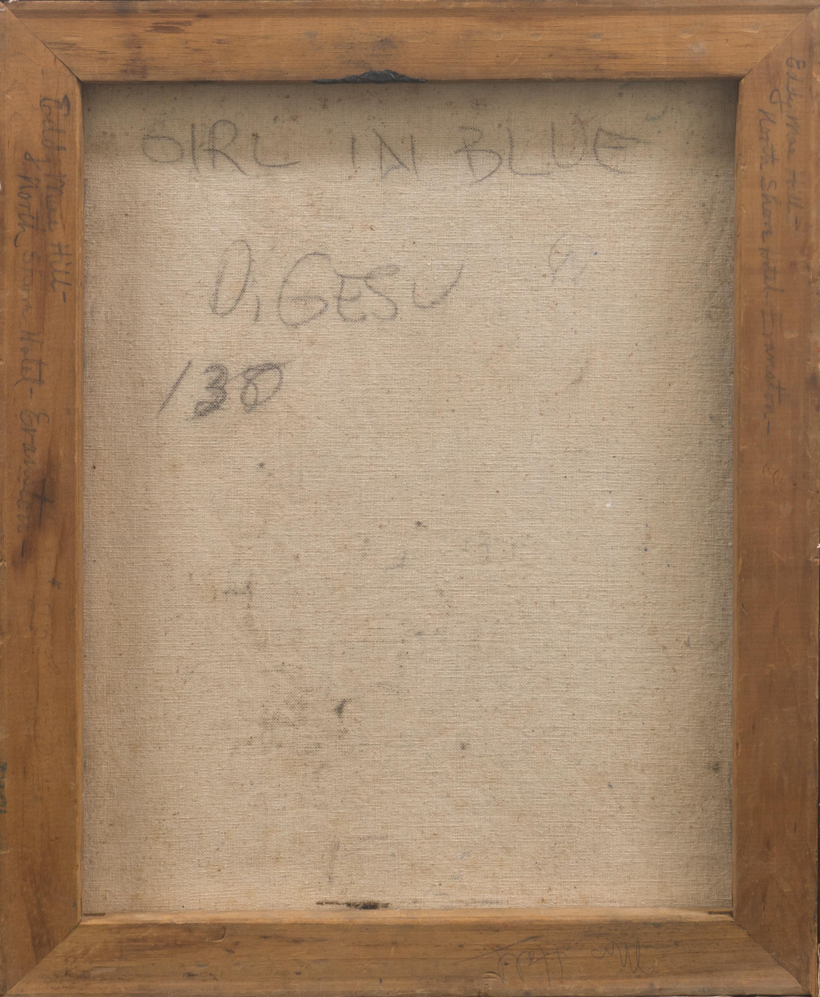 Signed lower right, 'Di Gesu' for Victor Di Gesu (American, 1914-1988) and painted circa 1955; additionally signed, verso, and titled, 'Girl in Blue'.
Previously in a private collection, North Shore Hotel-Evanston, Chicago. 

Winner of the Prix