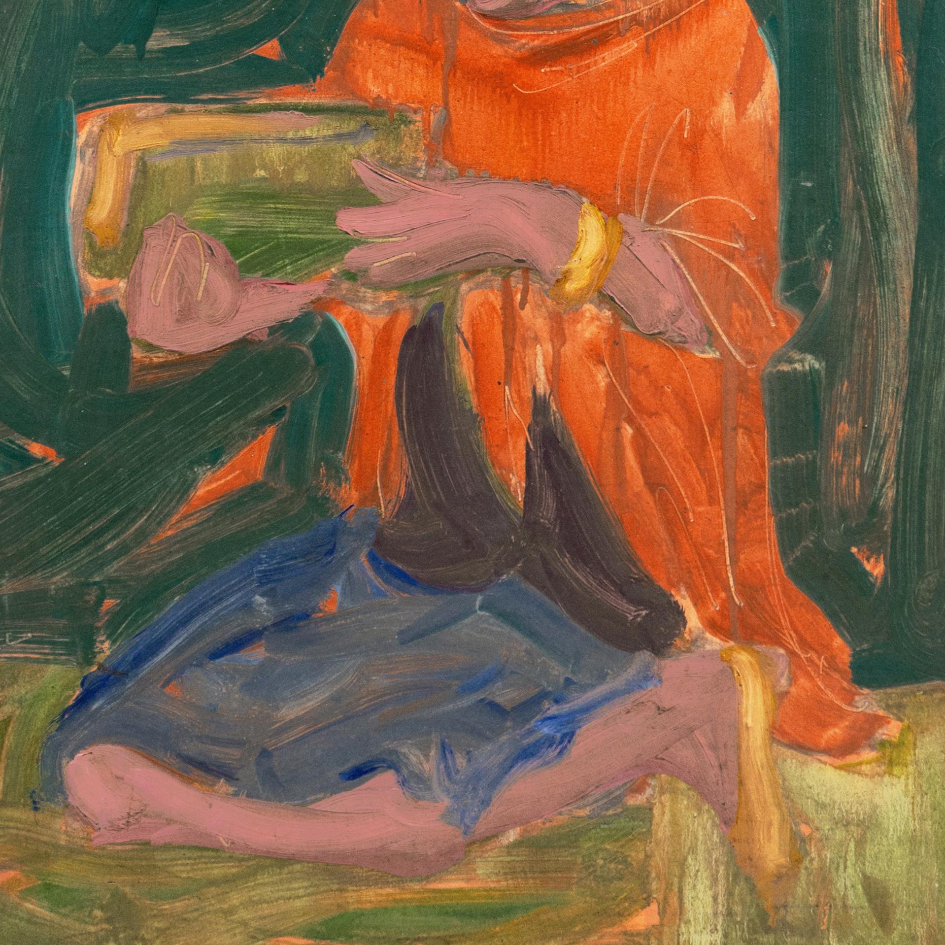 'Woman with Book', Louvre, Académie Chaumière, Carmel Post-Impressionist, LACMA For Sale 1