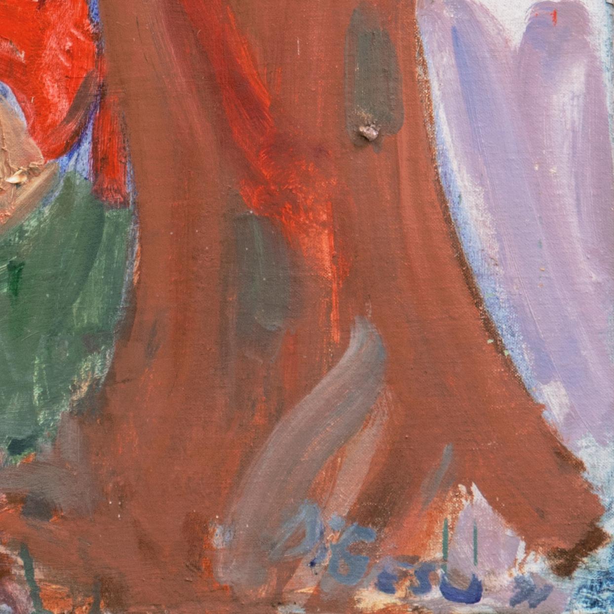 'Young Girl Seated', Paris, Louvre, Salon d'Automne, Ac. Chaumière, LACMA, SFAA - Painting by Victor Di Gesu