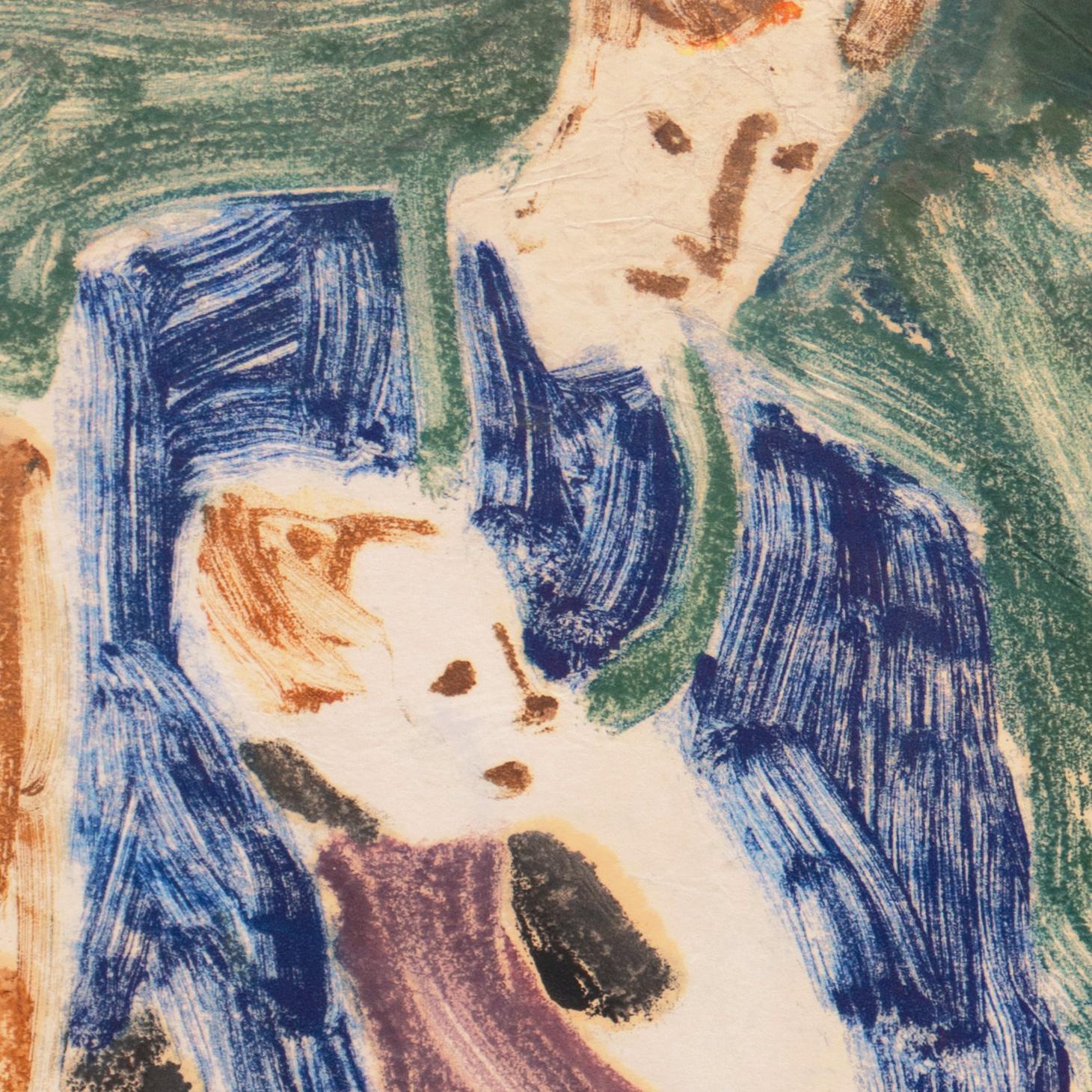 'Mother and Child', Paris, Louvre, Académie Chaumière, Carmel, LACMA, SFAA - Post-Impressionist Print by Victor Di Gesu