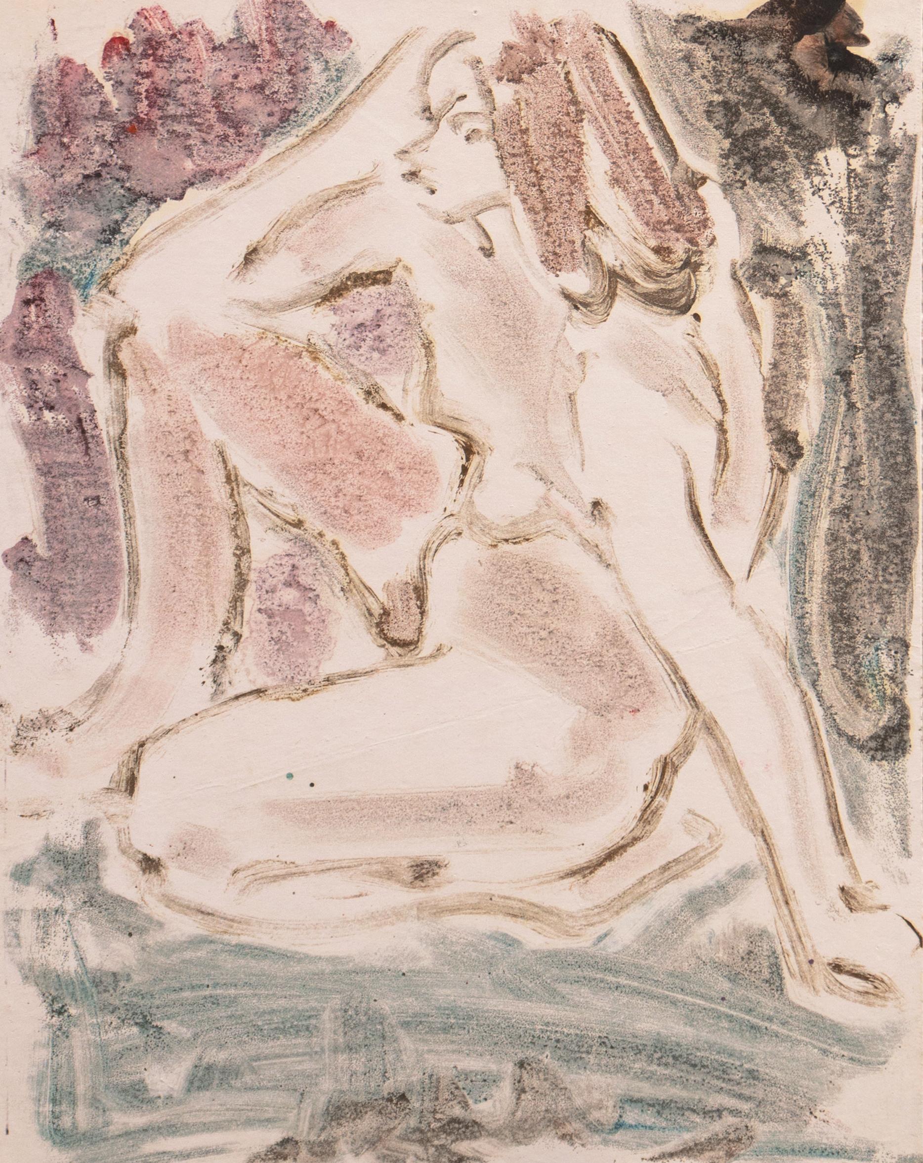 Victor Di Gesu Figurative Print - 'Nude', Paris, Louvre, Salon d'Automne, Académie Chaumière, LACMA, SFAA, Carmel