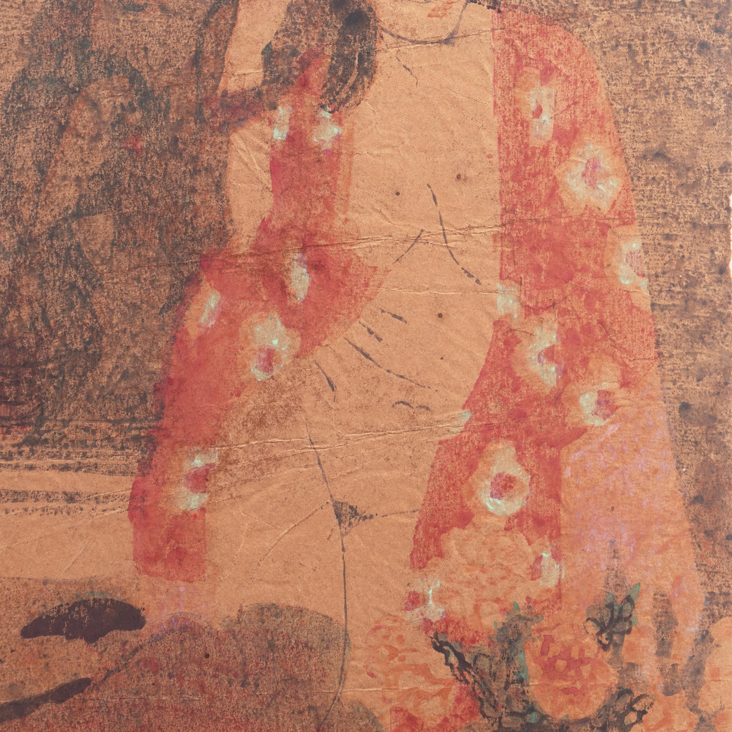 'Woman in Kimono', Louvre, Academie Chaumiere, Paris, California, SFAA, LACMA - Post-Impressionist Print by Victor Di Gesu