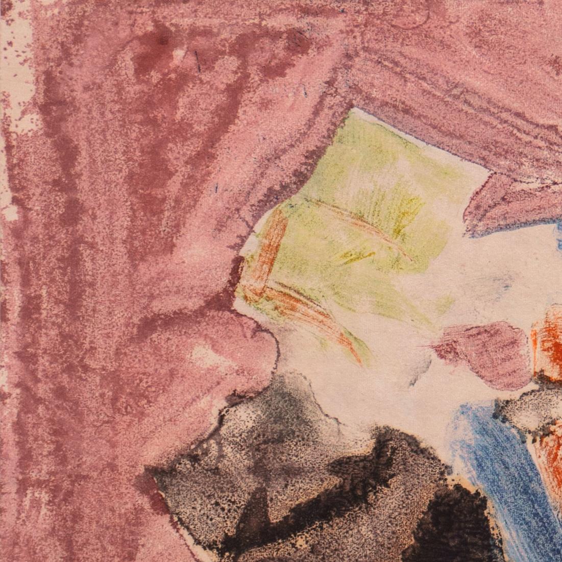 Estampillé, au verso, d'un cachet de succession pour Victor Di Gesu (américain, 1914-1988) et créé vers 1950.

Lauréat du prix Othon Friesz, Victor di Gesu a d'abord fréquenté le Los Angeles Art Center et la Chouinard Art School avant de s'installer