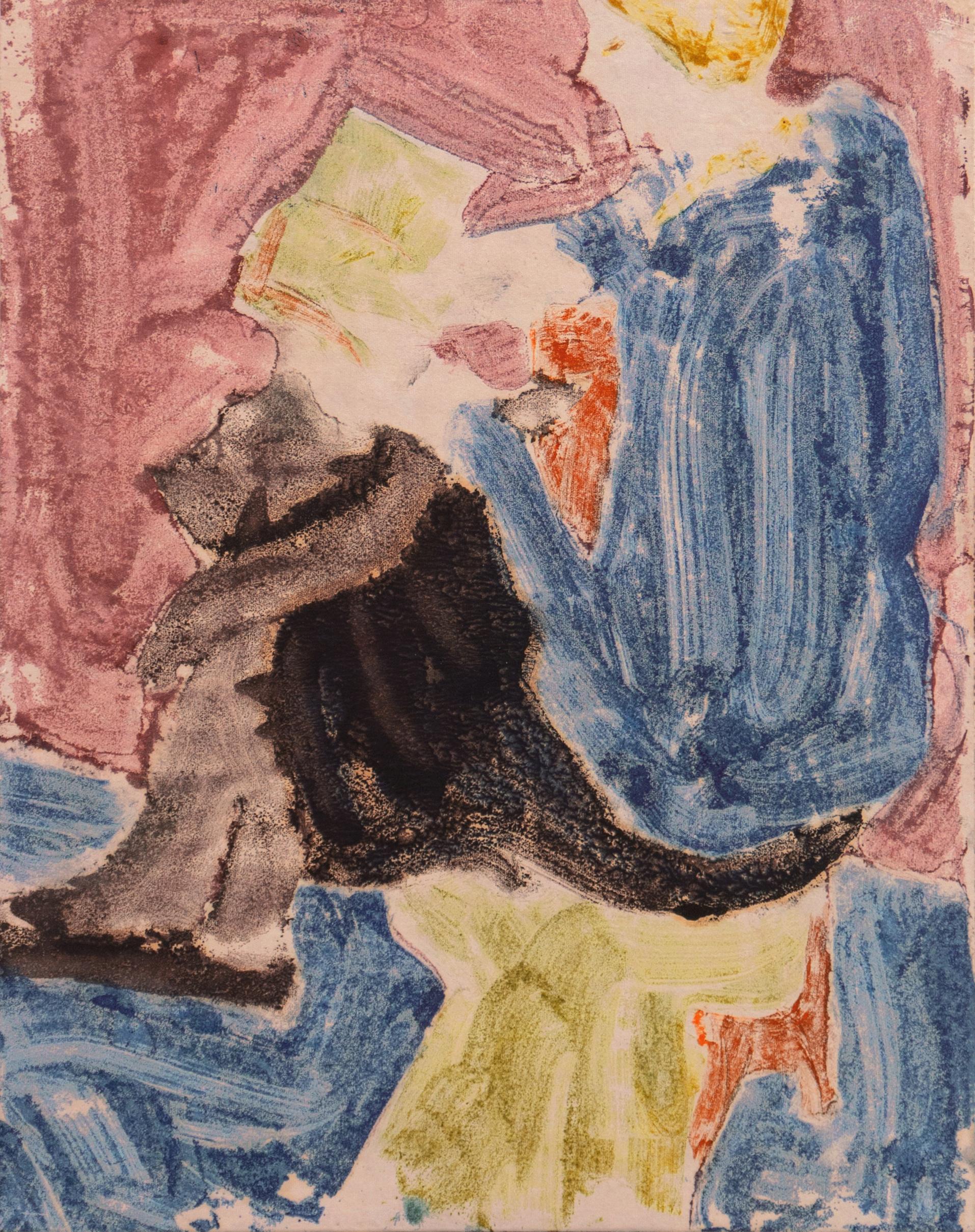Figurative Print Victor Di Gesu - Femme lisant, Paris, Louvre, Salon d'Automne, Académie Chaumière, LACMA, SFAA