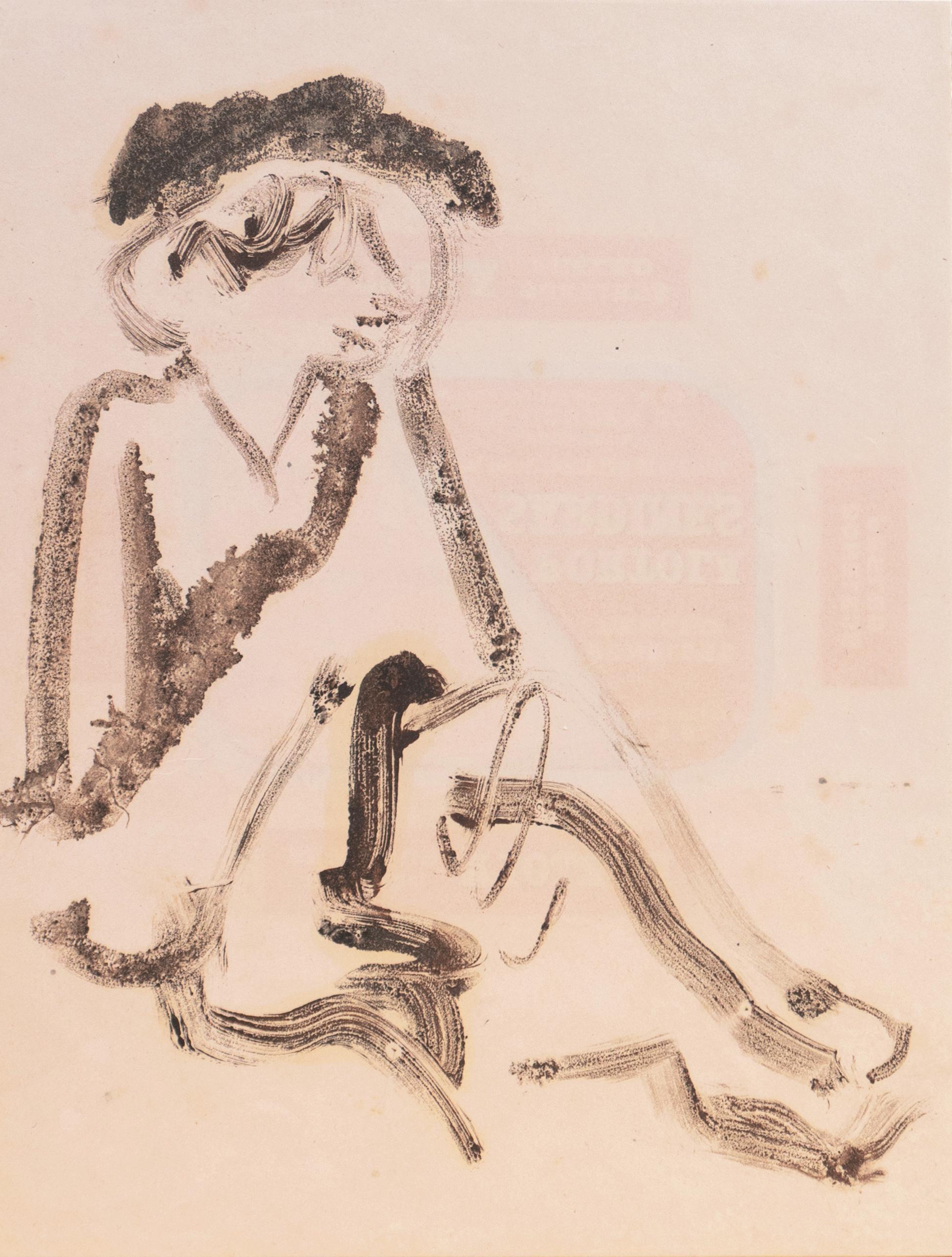 Victor Di Gesu Figurative Print - 'Woman Seated', Paris, Louvre, Académie de la Grande Chaumière, SFAA, LACMA