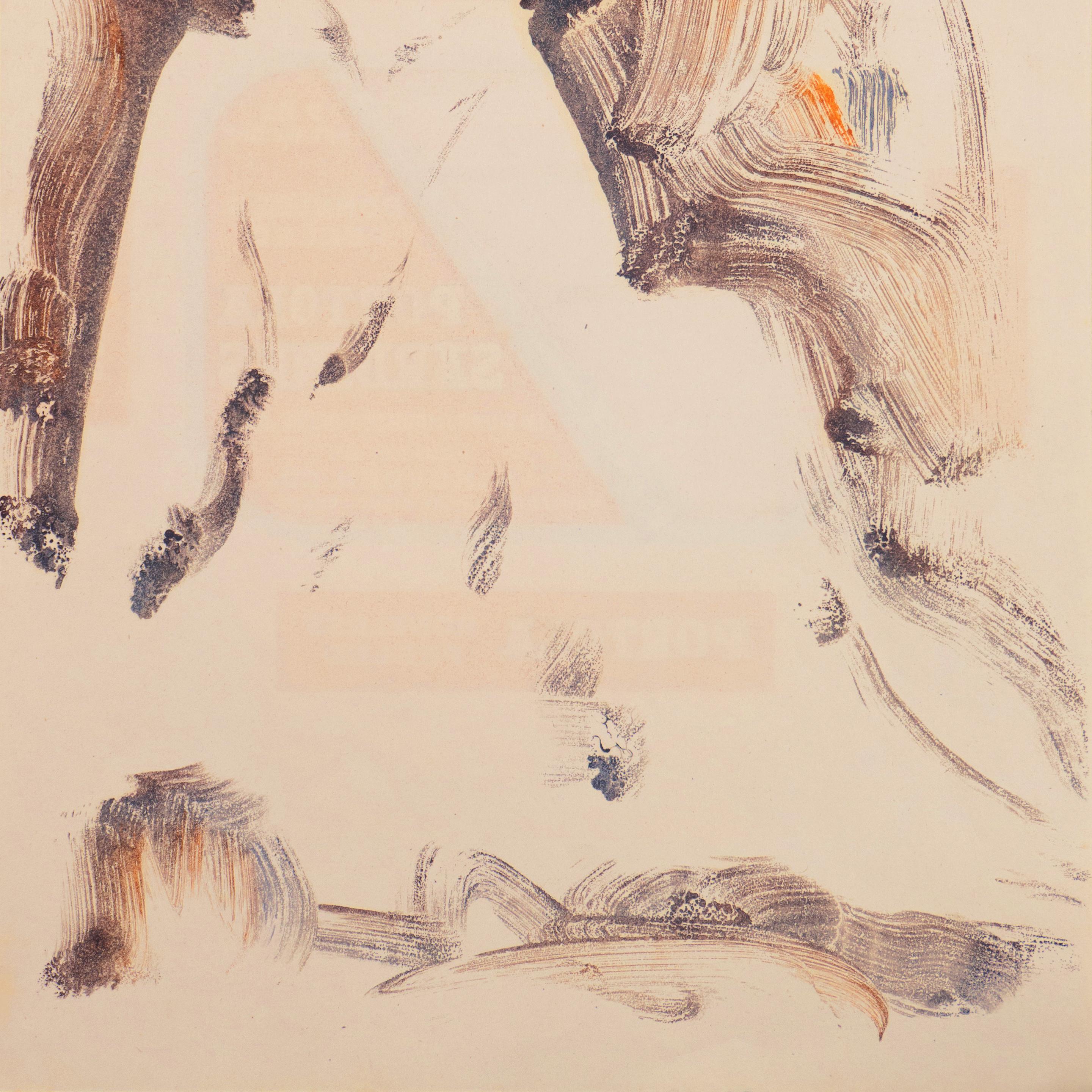 'Young Woman Seated', Paris, Louvre, Salon d'Automne, Ac. Chaumière, LACMA, SFAA - Beige Figurative Print by Victor Di Gesu