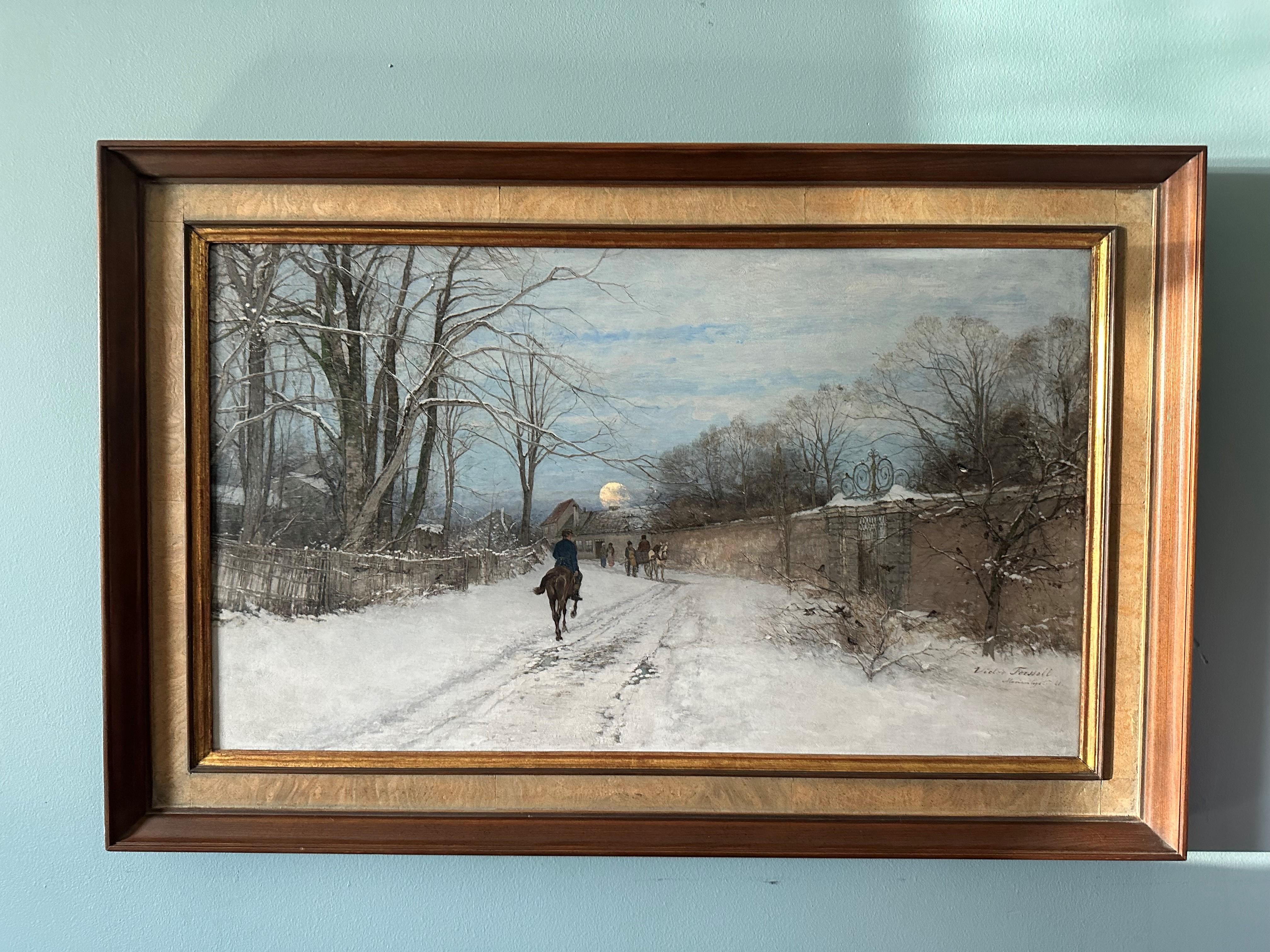 Winter evening at Marienlyst - Painting by Victor Forsell