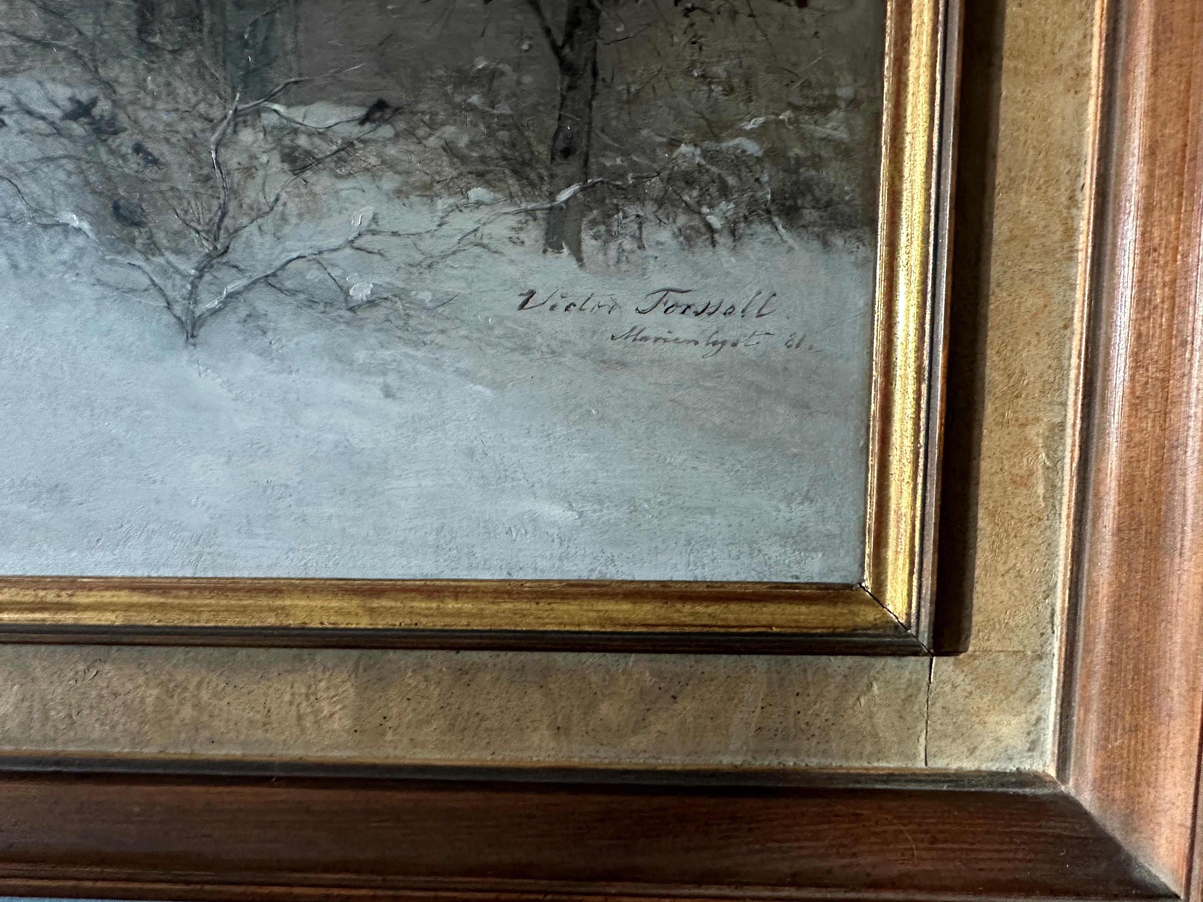 Serata invernale a Marienlyst - Painting Naturalismo di Victor Forsell