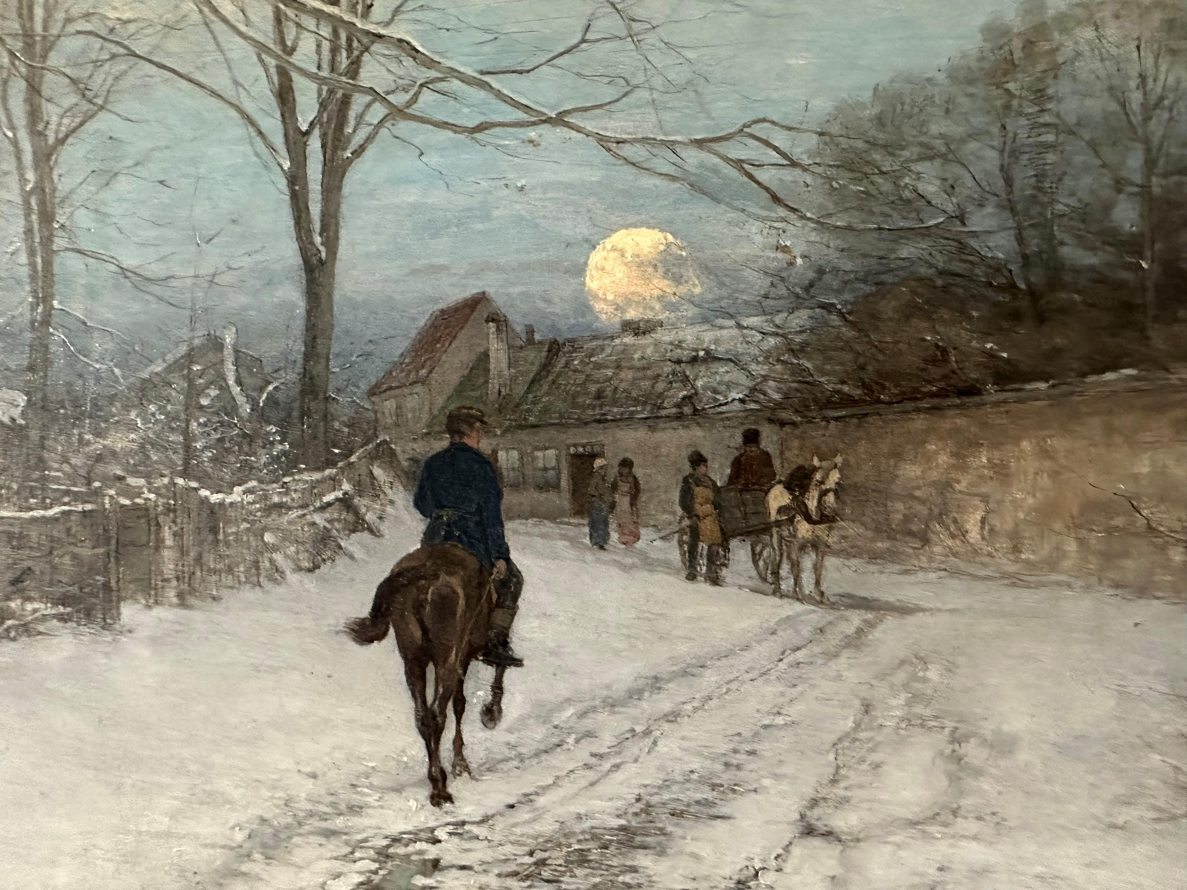 Serata invernale a Marienlyst - Landscape Painting Marrone di Victor Forsell
