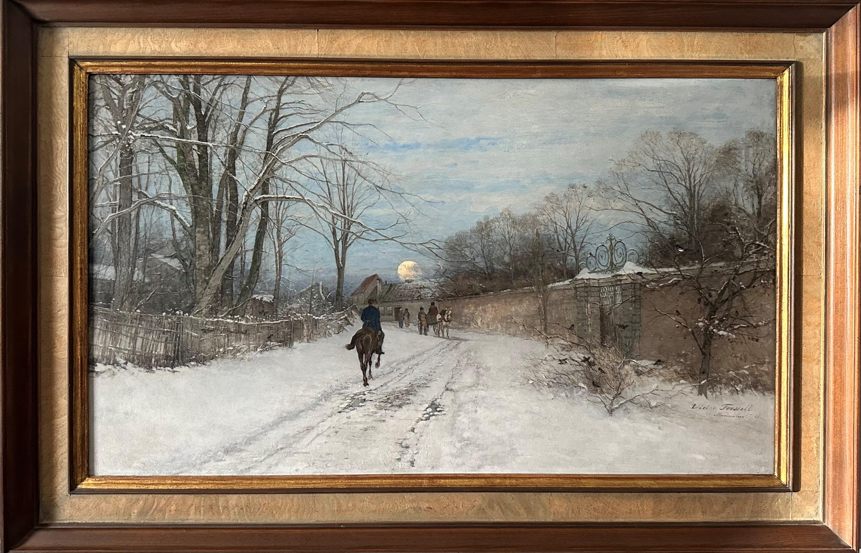 Victor Forsell Landscape Painting - Winter evening at Marienlyst