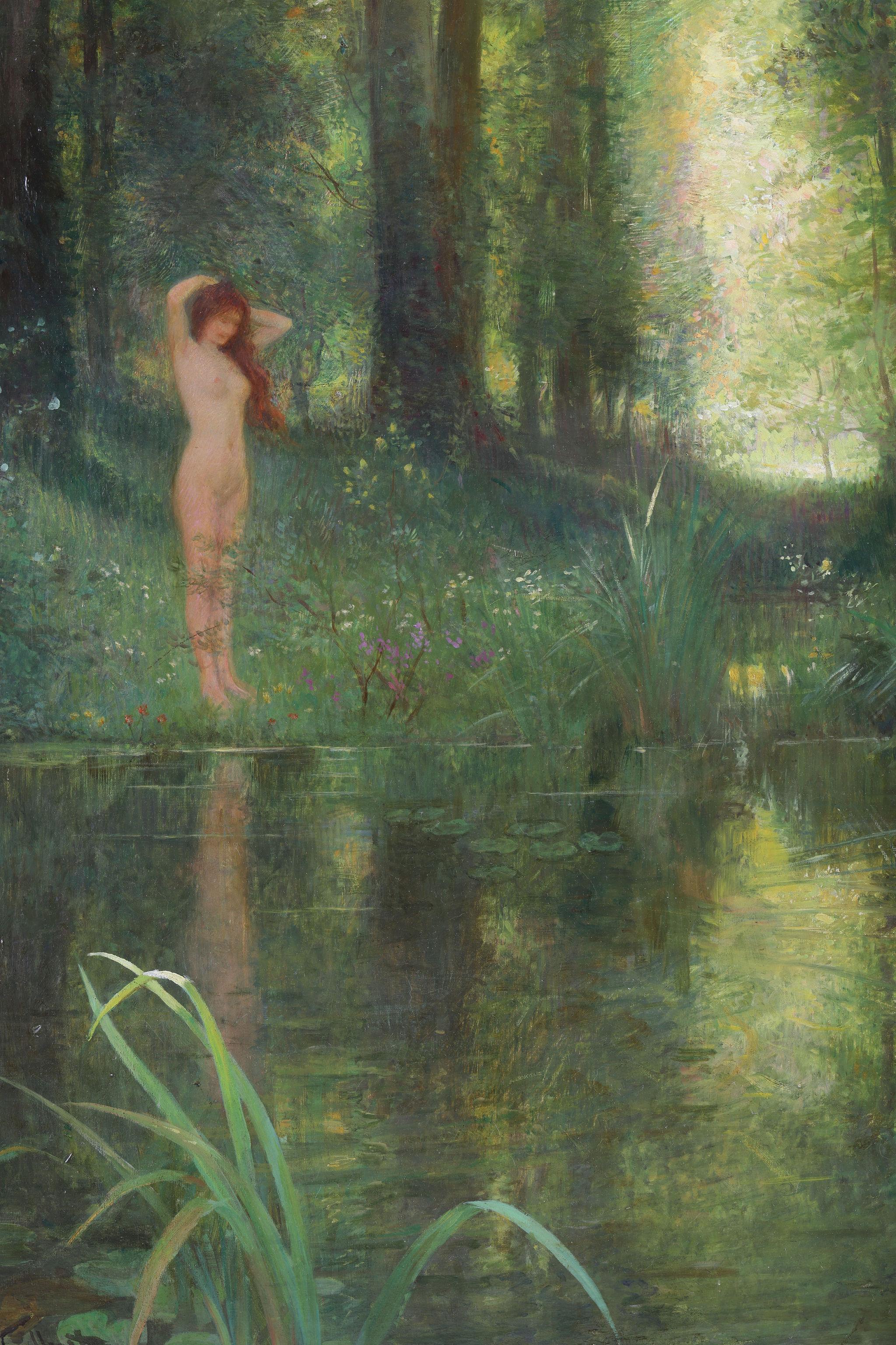 Bathing in the Forest - Impressionist Painting by Victor Gabriel Gilbert