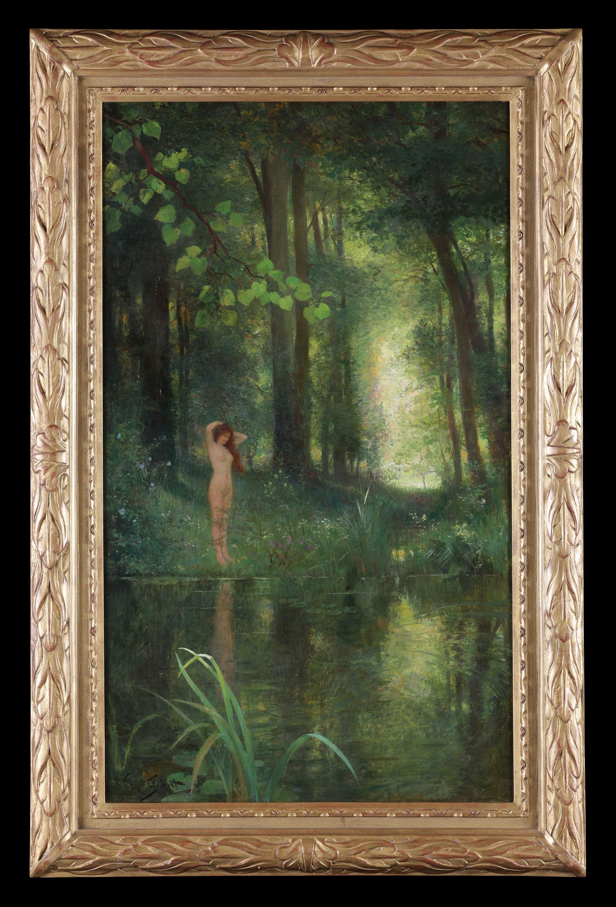 Victor Gabriel Gilbert Nude Painting - Bathing in the Forest