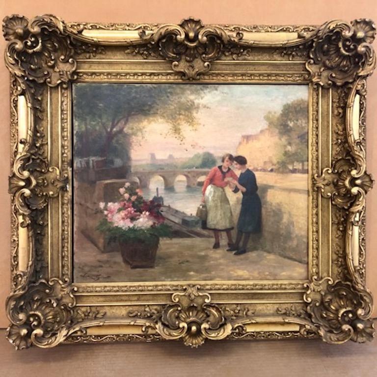 Der Blumenmarsch am Quai – Painting von Victor Gabriel Gilbert