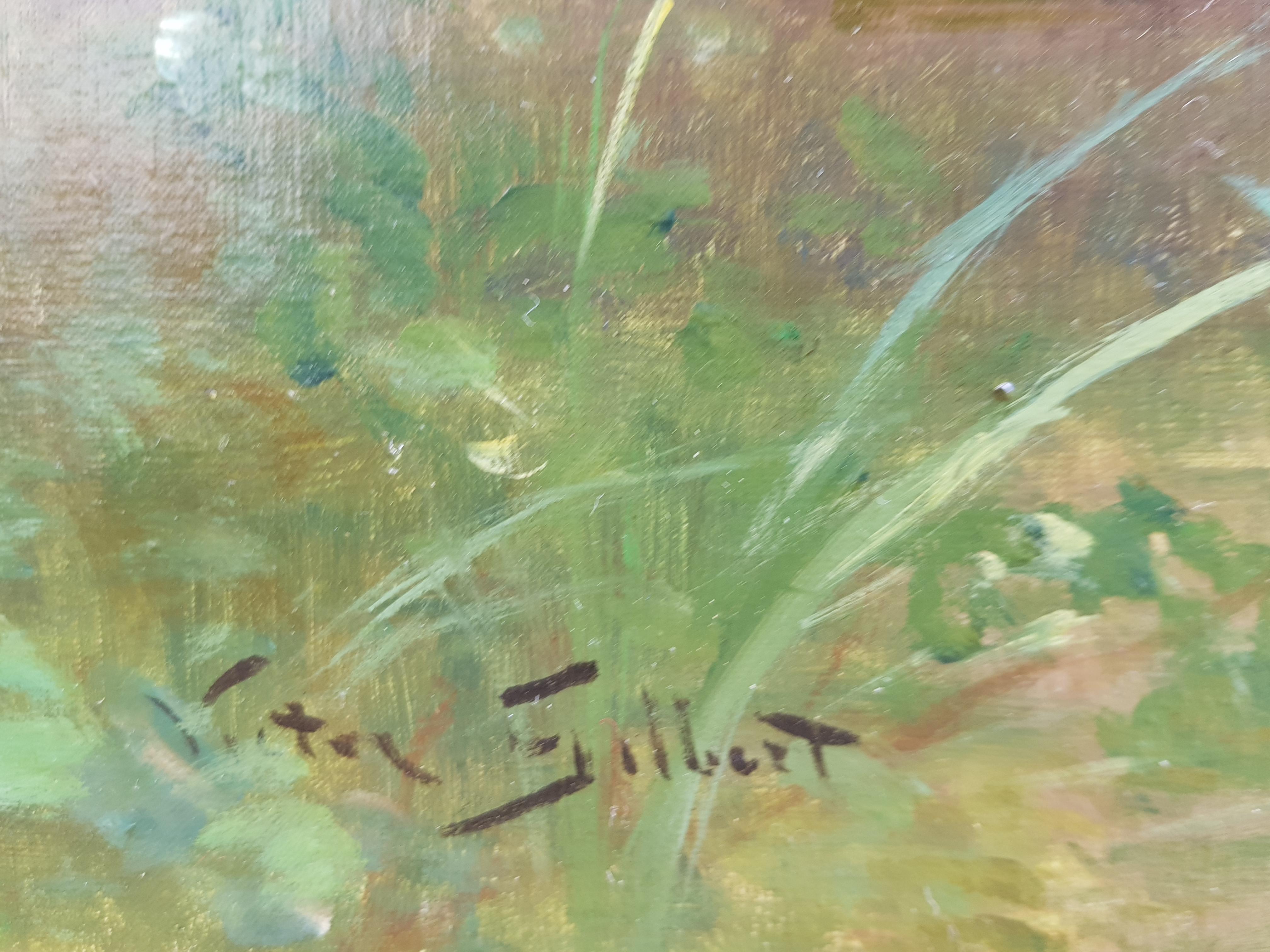 Gemälde einer Flusssszene mit nackten Badenden, umgeben von grünem „Les Baigneuse“ im Angebot 1