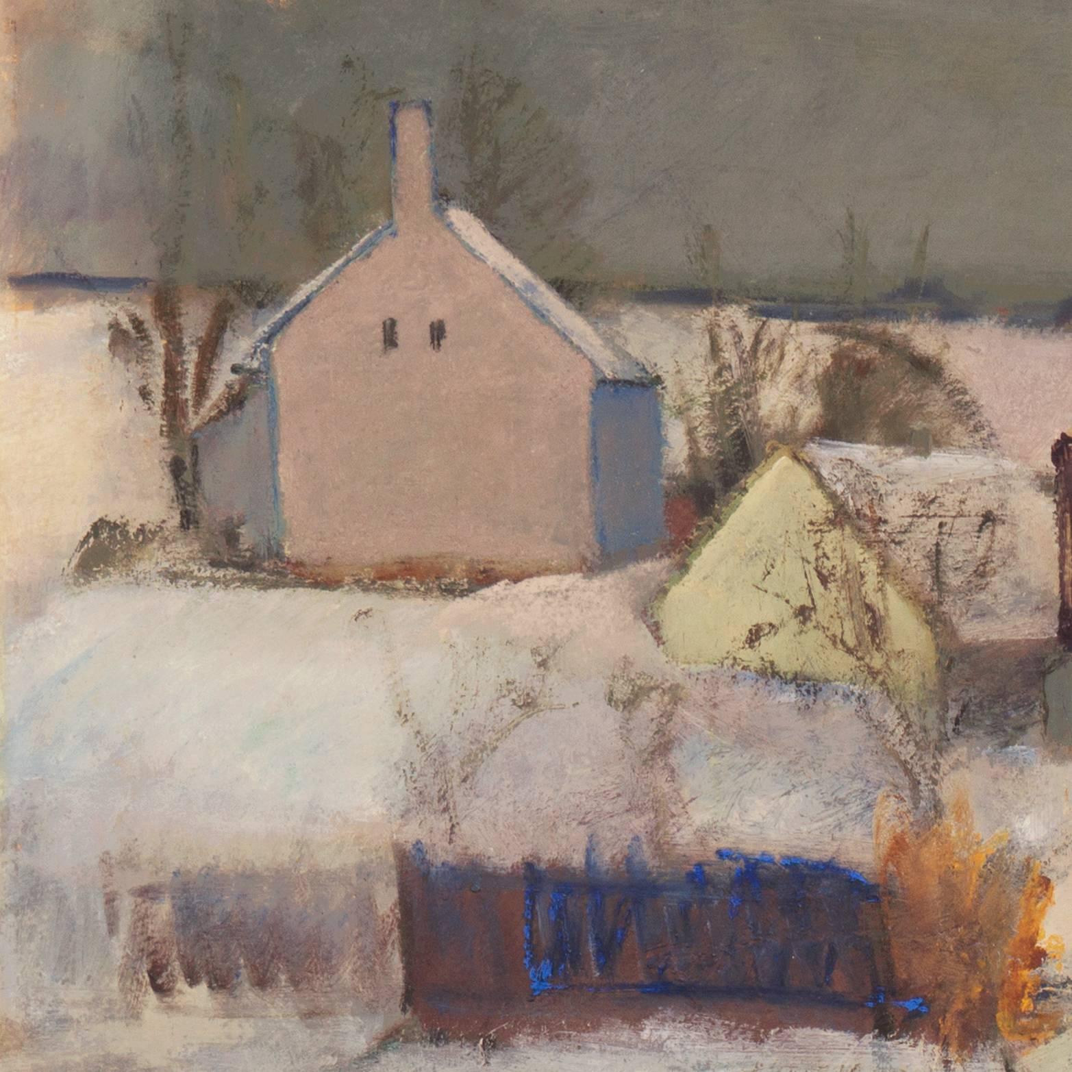 'Winter Landscape', Post-Impressionist Oil, Charlottenborg Academy of Fine Arts  For Sale 3