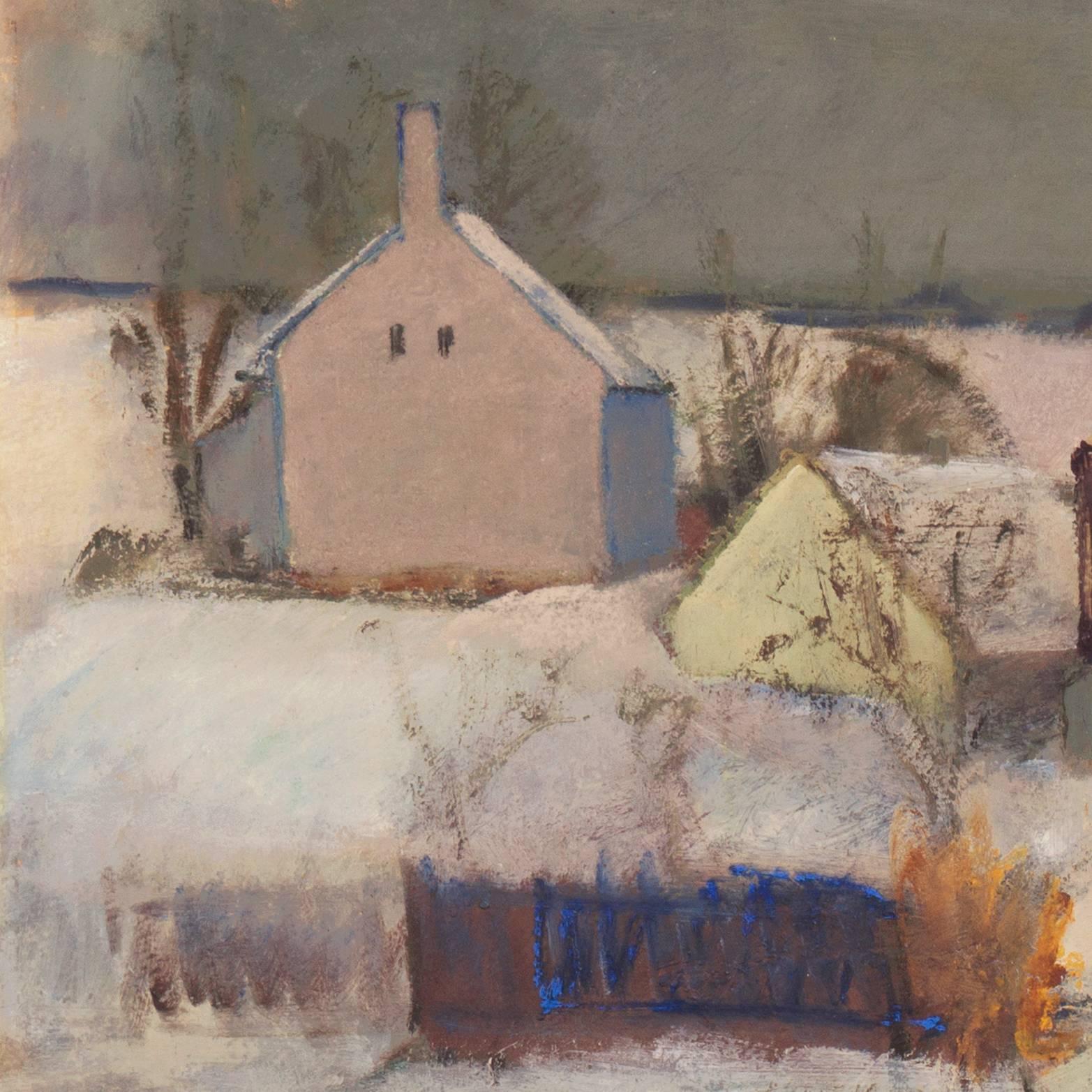 'Winter Landscape', Post-Impressionist Oil, Charlottenborg Academy of Fine Arts For Sale 6