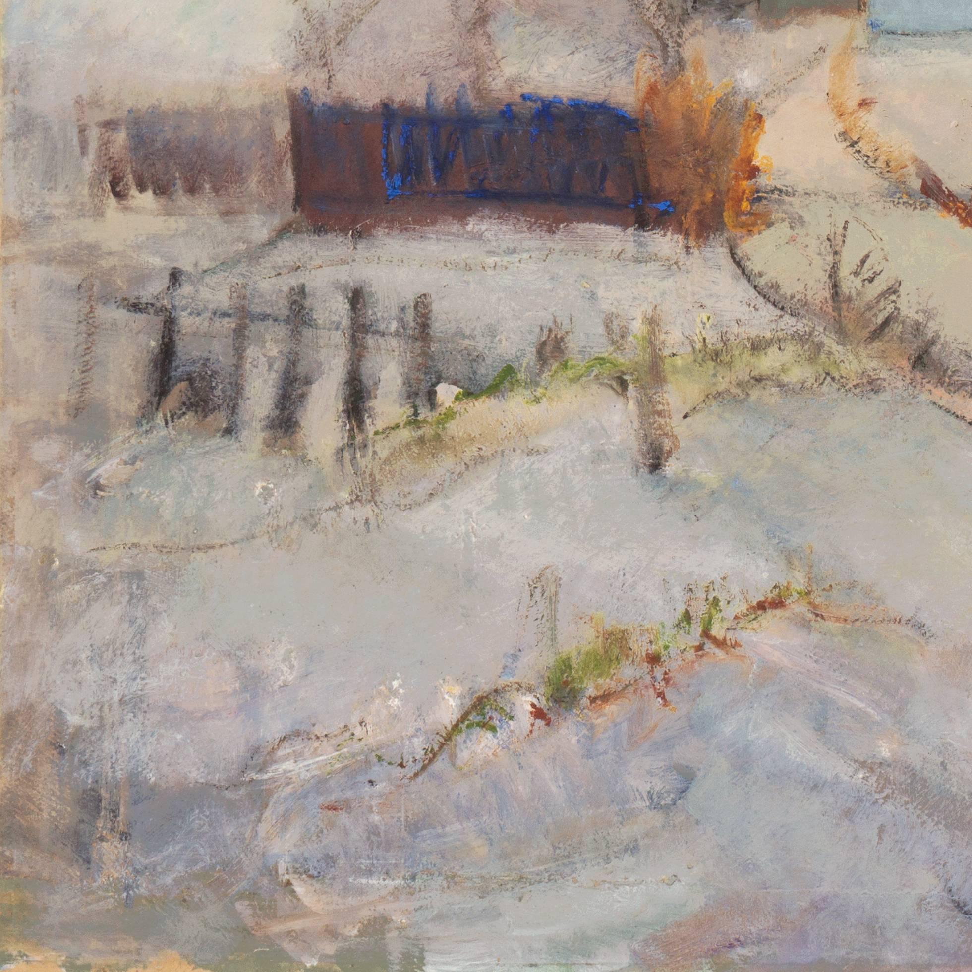 'Winter Landscape', Post-Impressionist Oil, Charlottenborg Academy of Fine Arts - Brown Landscape Painting by Victor Georg Kühnel