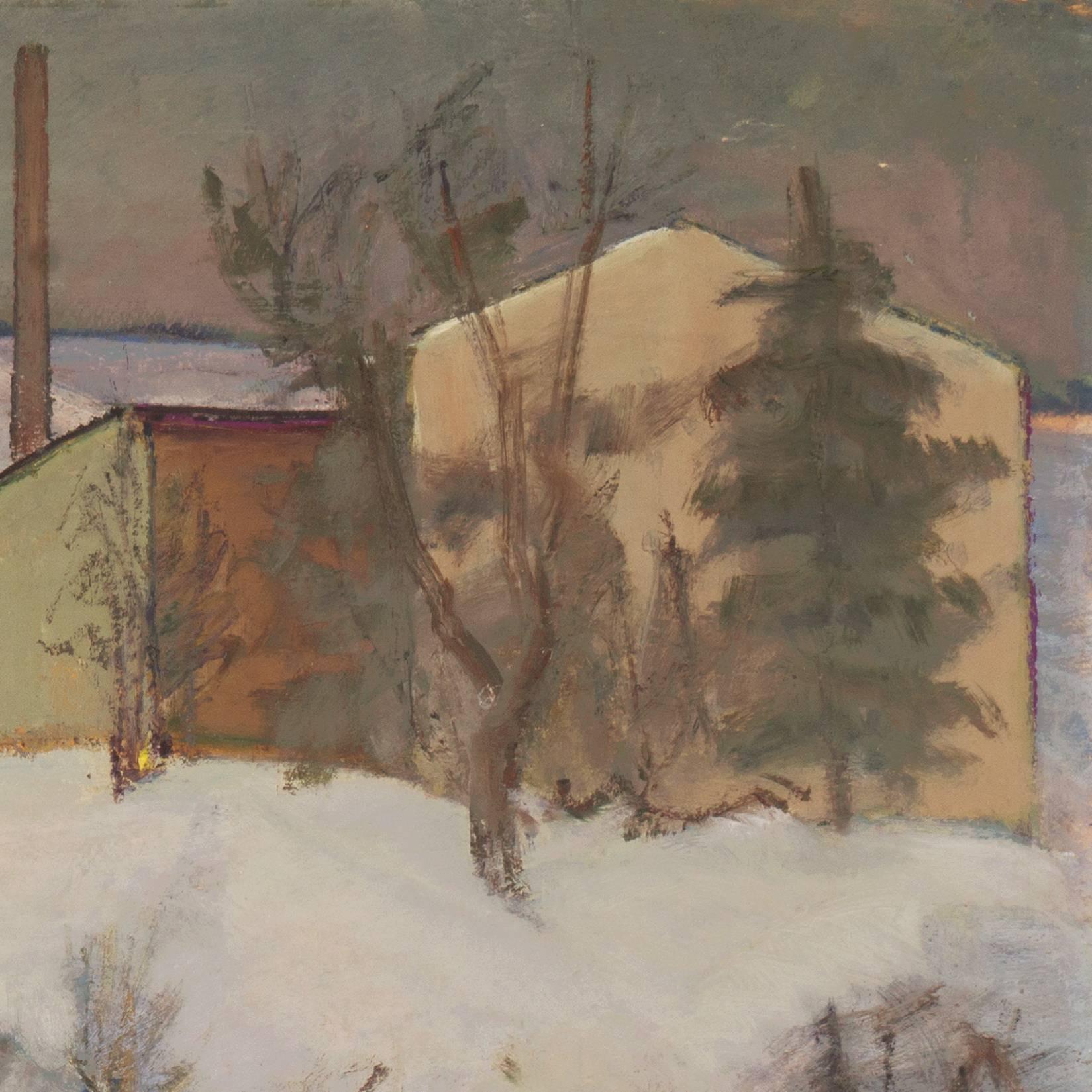'Winter Landscape', Post-Impressionist Oil, Charlottenborg Academy of Fine Arts For Sale 4