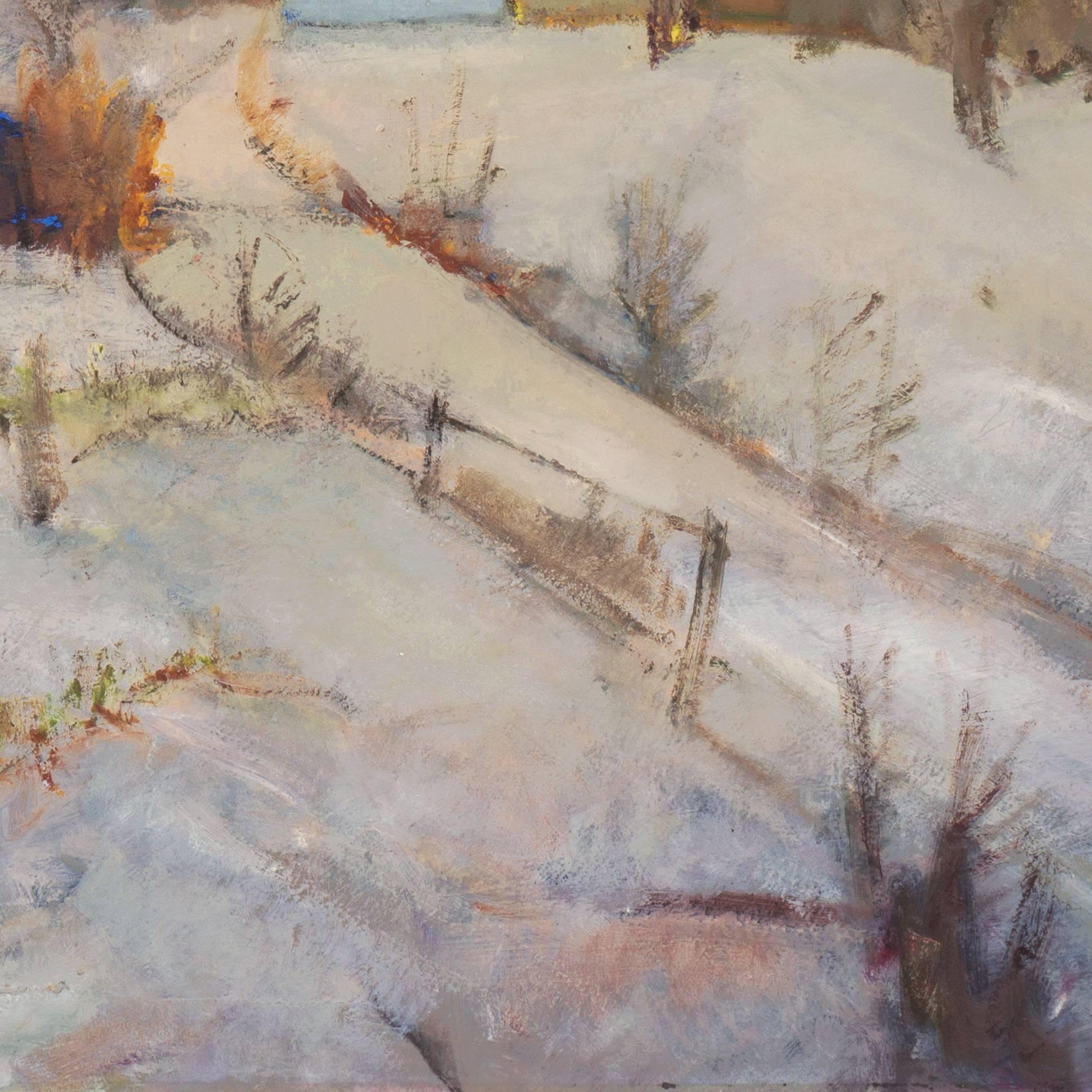 'Winter Landscape', Post-Impressionist Oil, Charlottenborg Academy of Fine Arts For Sale 5