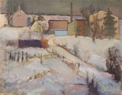 'Winter Landscape', Post-Impressionist Oil, Charlottenborg Academy of Fine Arts
