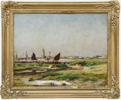 Victor Gilsoul (1867-1939) - Óleo de principios del siglo XX, Canal en Nieuport