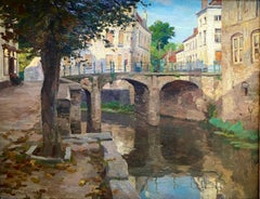 Victor Gilsoul, Bruxelles 1867 - 1943, pittore belga, Veduta di Diksmuide, 1900