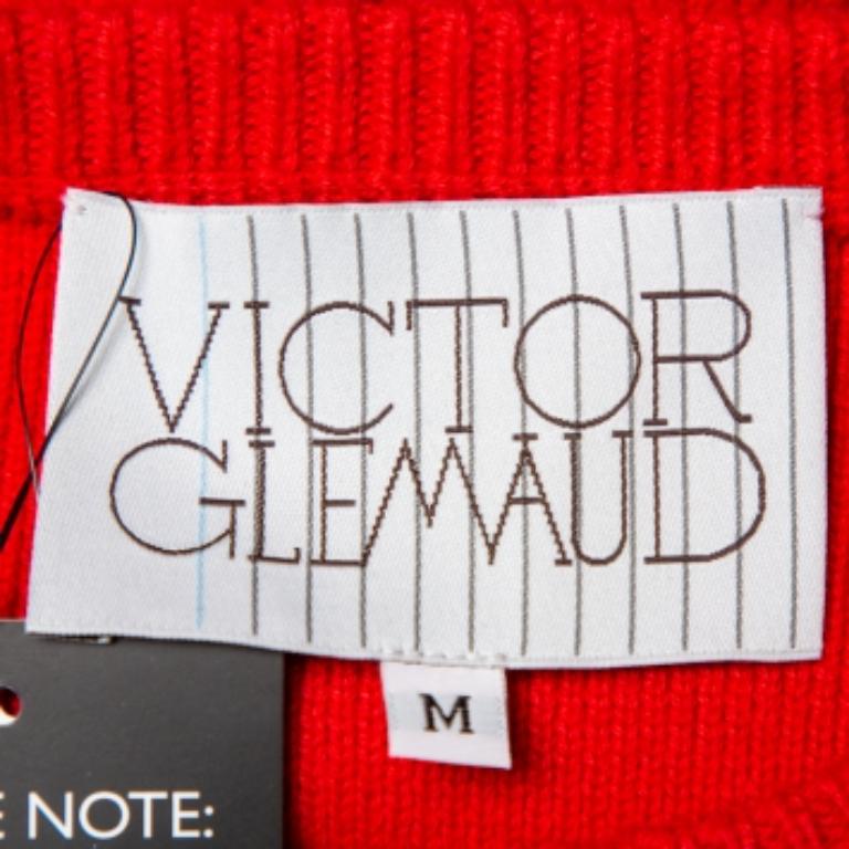 Victor Glemaud Red Knit Sleeveless Open Back Detail Sweater Vest M For Sale 1