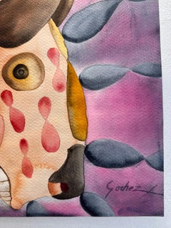 El Ocho (Del poder de la mirada): Watercolor Figurative Painting, 2022, 30x40cm