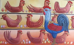 La Granja: Acrylic Painting on Canvas, Figurative, 100x170 cm, New