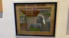 Toro Solo: Painting, Mixed Media on Paper, Framed, Contemporary, 2026