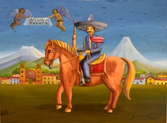 Viva Zapata: Mixed Media Painting, Figurative Style, 2022, New