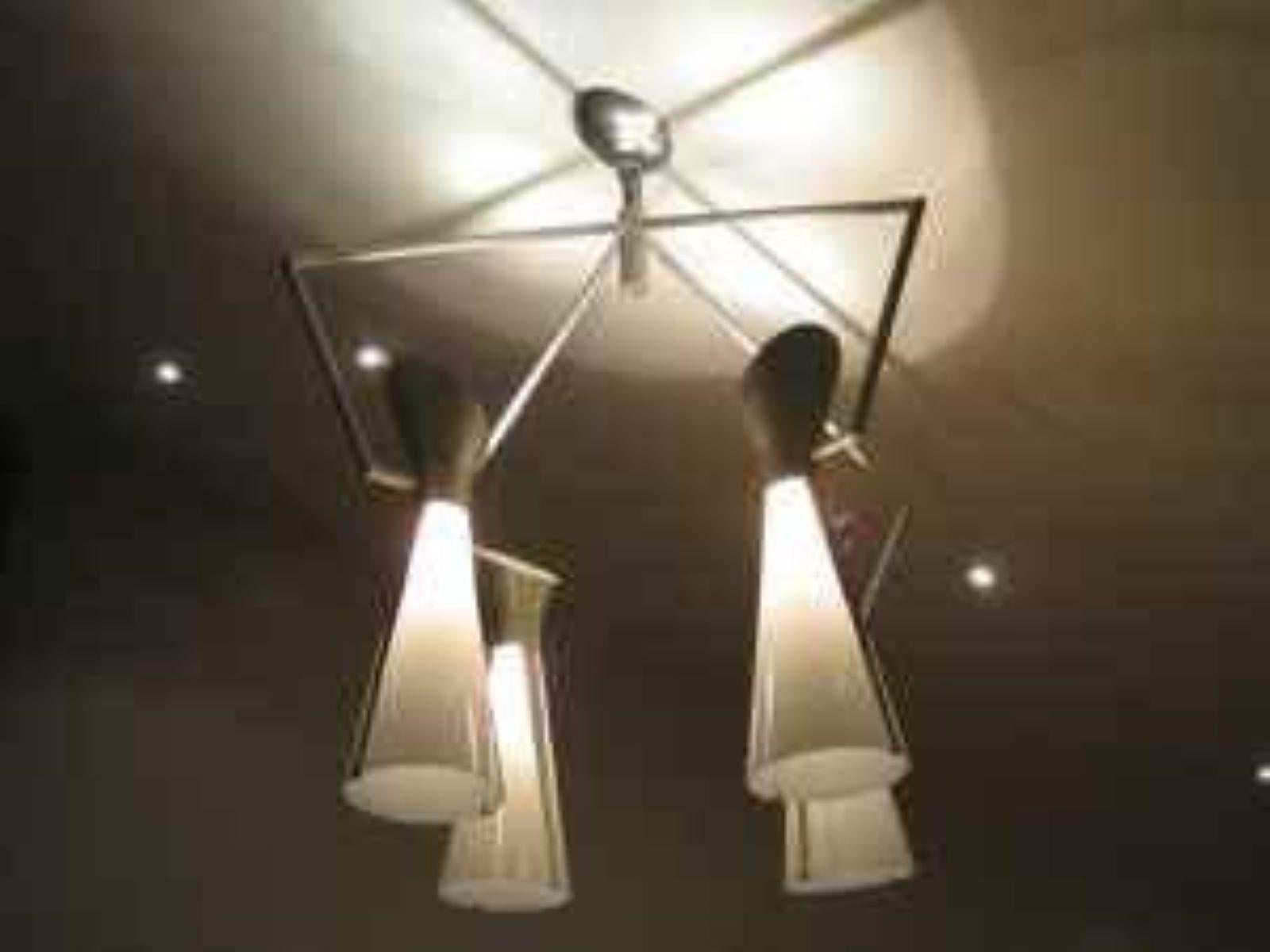 Mid-Century Modern Victor Gruen for John Lautner Chandelier Hanging Lamp Mid-Century Extreme Modern For Sale
