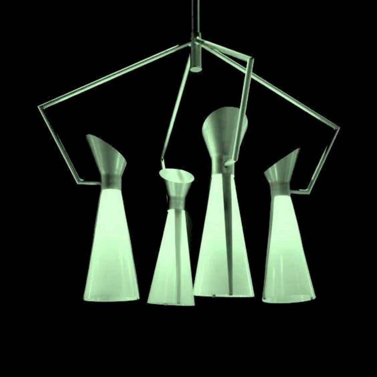 American Victor Gruen for John Lautner Chandelier Hanging Lamp Mid-Century Extreme Modern For Sale