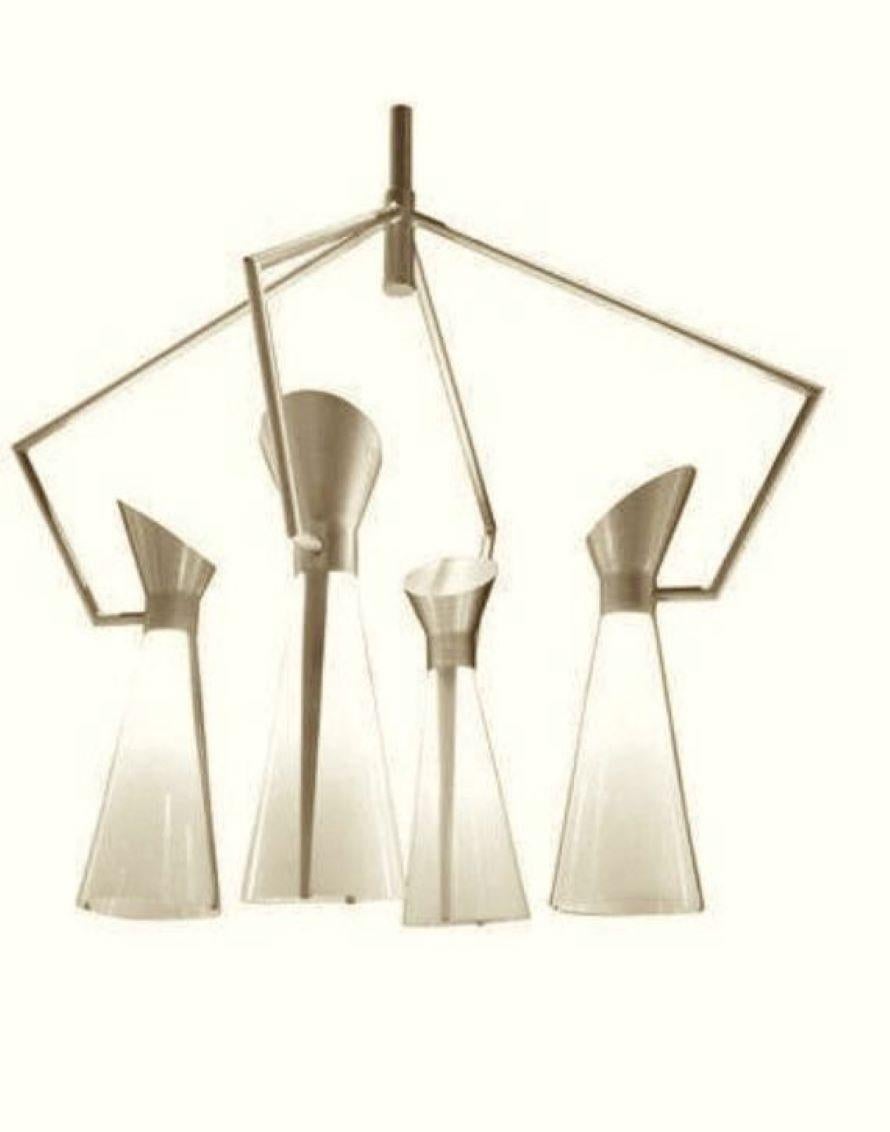 20th Century Victor Gruen for John Lautner Chandelier Hanging Lamp Mid-Century Extreme Modern For Sale