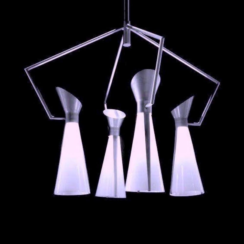 Victor Gruen for John Lautner Chandelier Hanging Lamp Mid-Century Extreme Modern For Sale 1